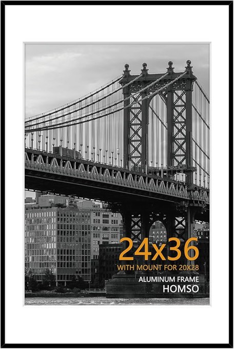 Pack of 2 Staples Aluminum Poster frame Black 24inx36in 