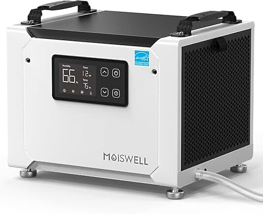 70 pints commercial dehumidifier with drain hose, compact crawl space dehumidifiers for basement and home, energy star certified, automatic defrost