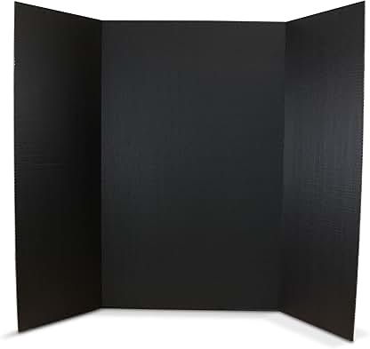 pacon tri fold presentation board ( black/noir) 48in x 36in) 12ft
