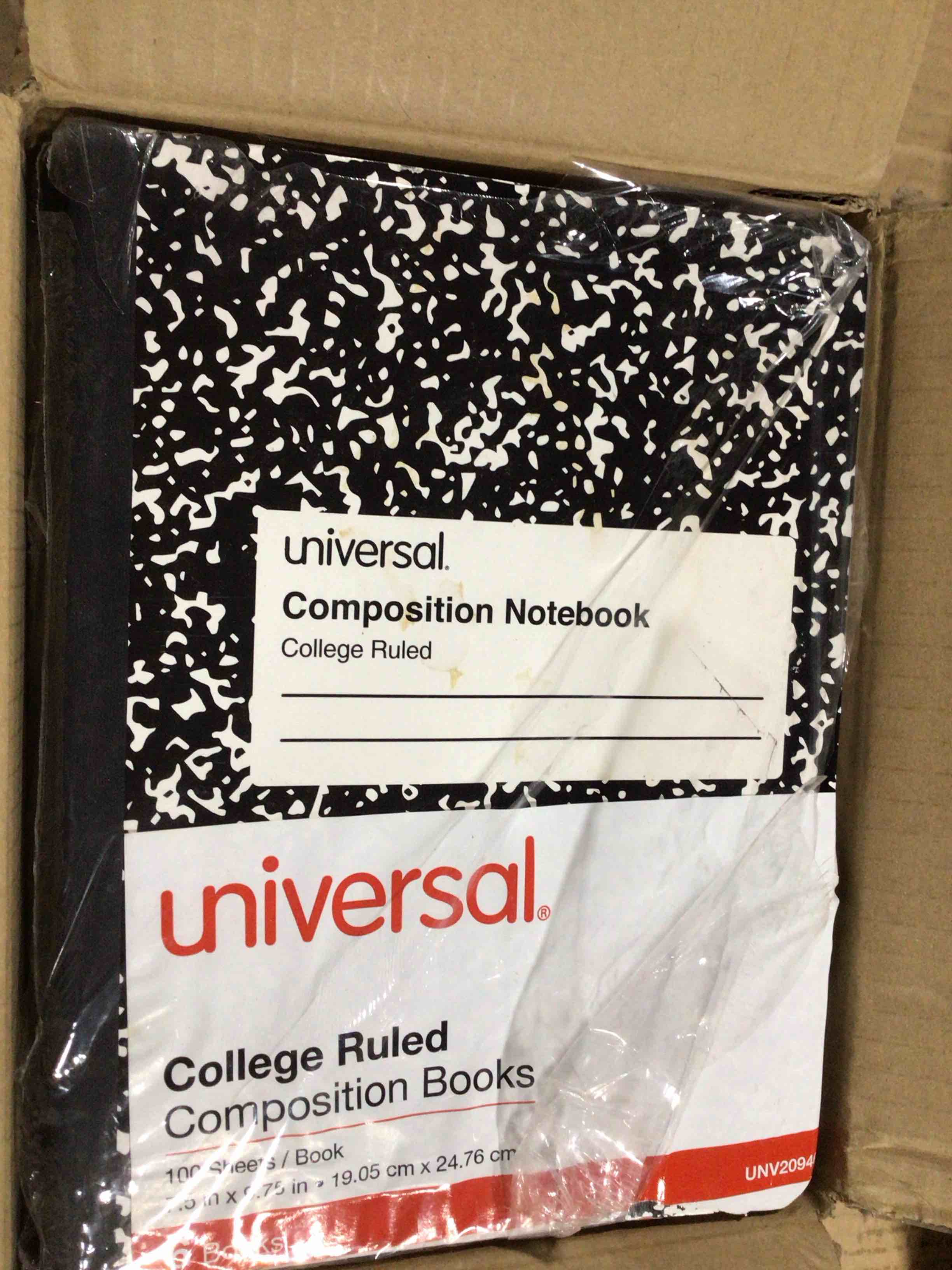 Condition photo showing New/Like New for composition book 100 sheets / book (wid rule + college rule) pack