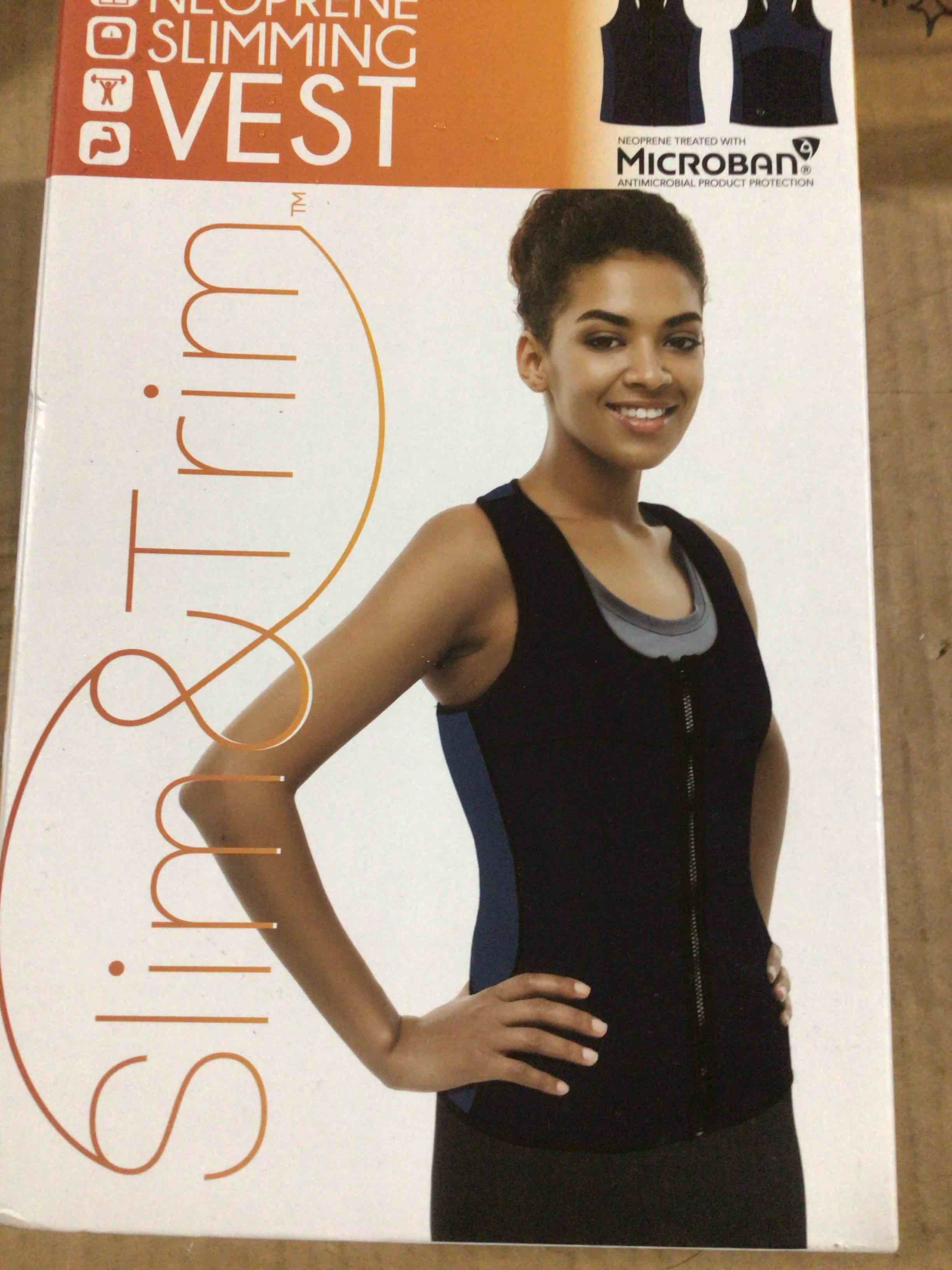 Condition photo showing New/Like New for SLIM & TRIM. neoprene slimming vest microban LARGE for women 