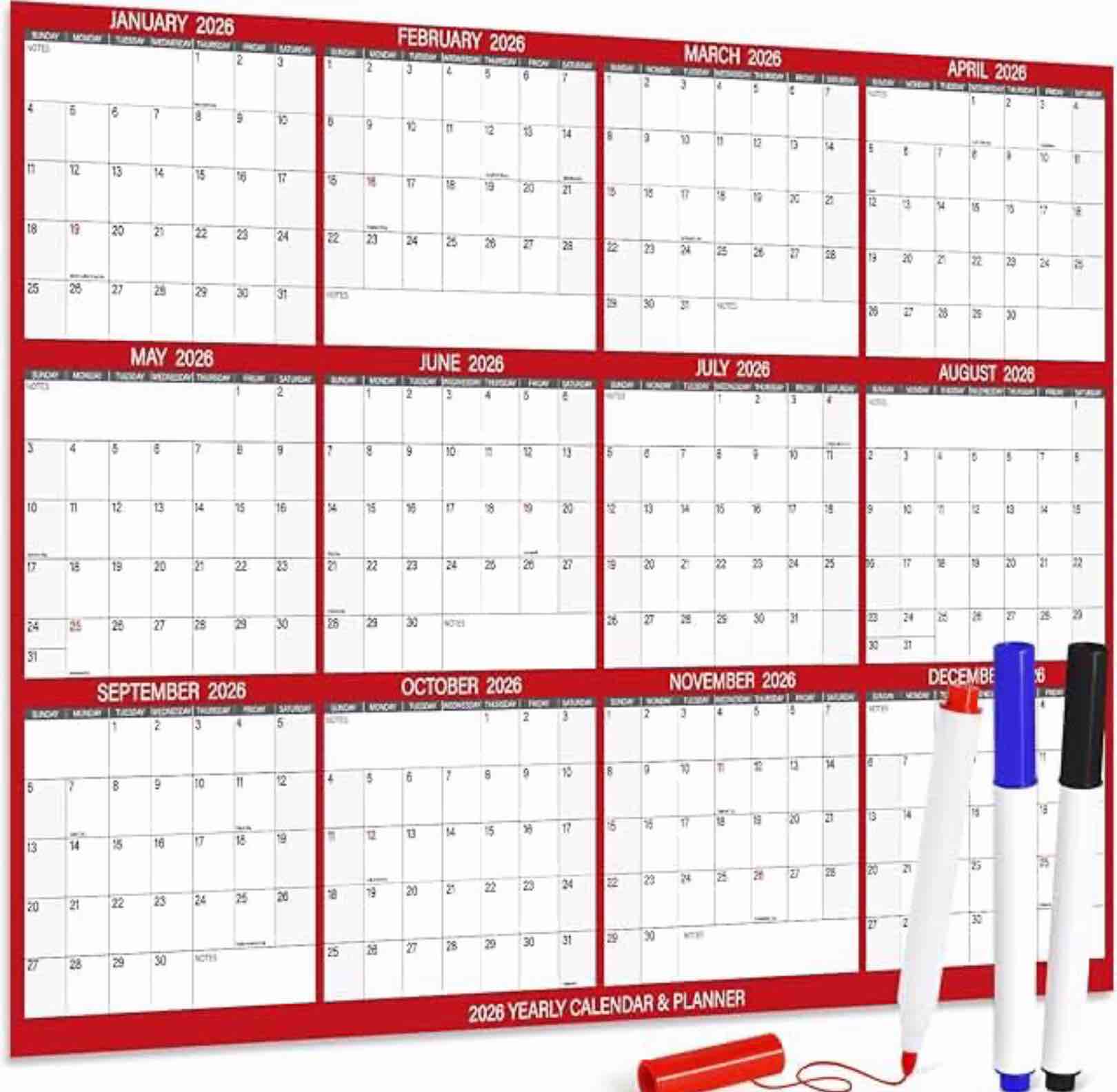 at a glance dry erase calendar + wall calendar yearly calendars 2026
