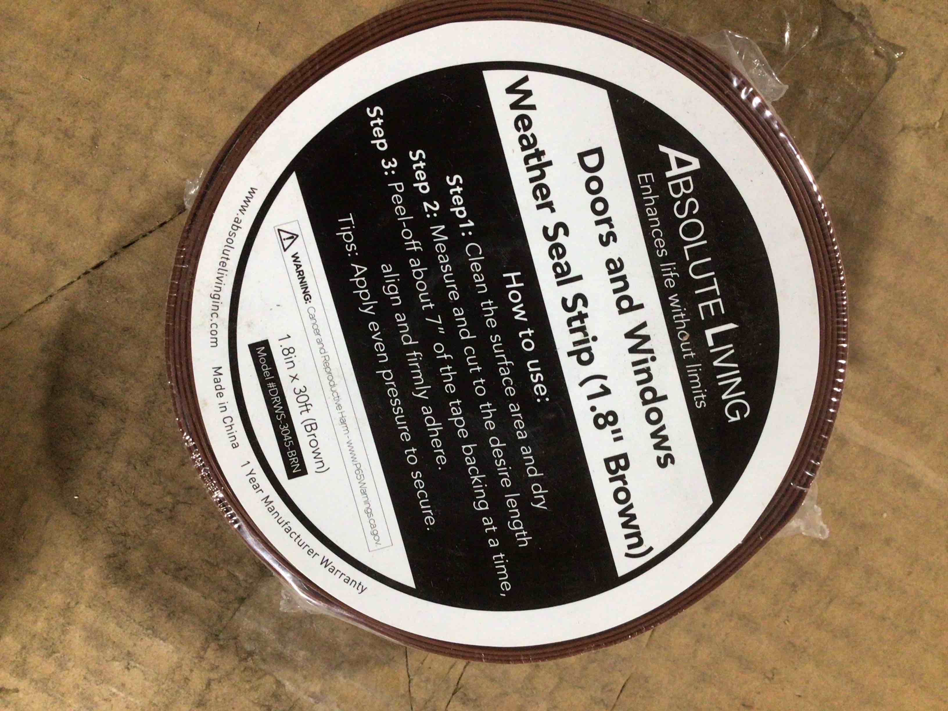 Condition photo showing New/Like New for doors and window weather wide X 30ft long (brown)