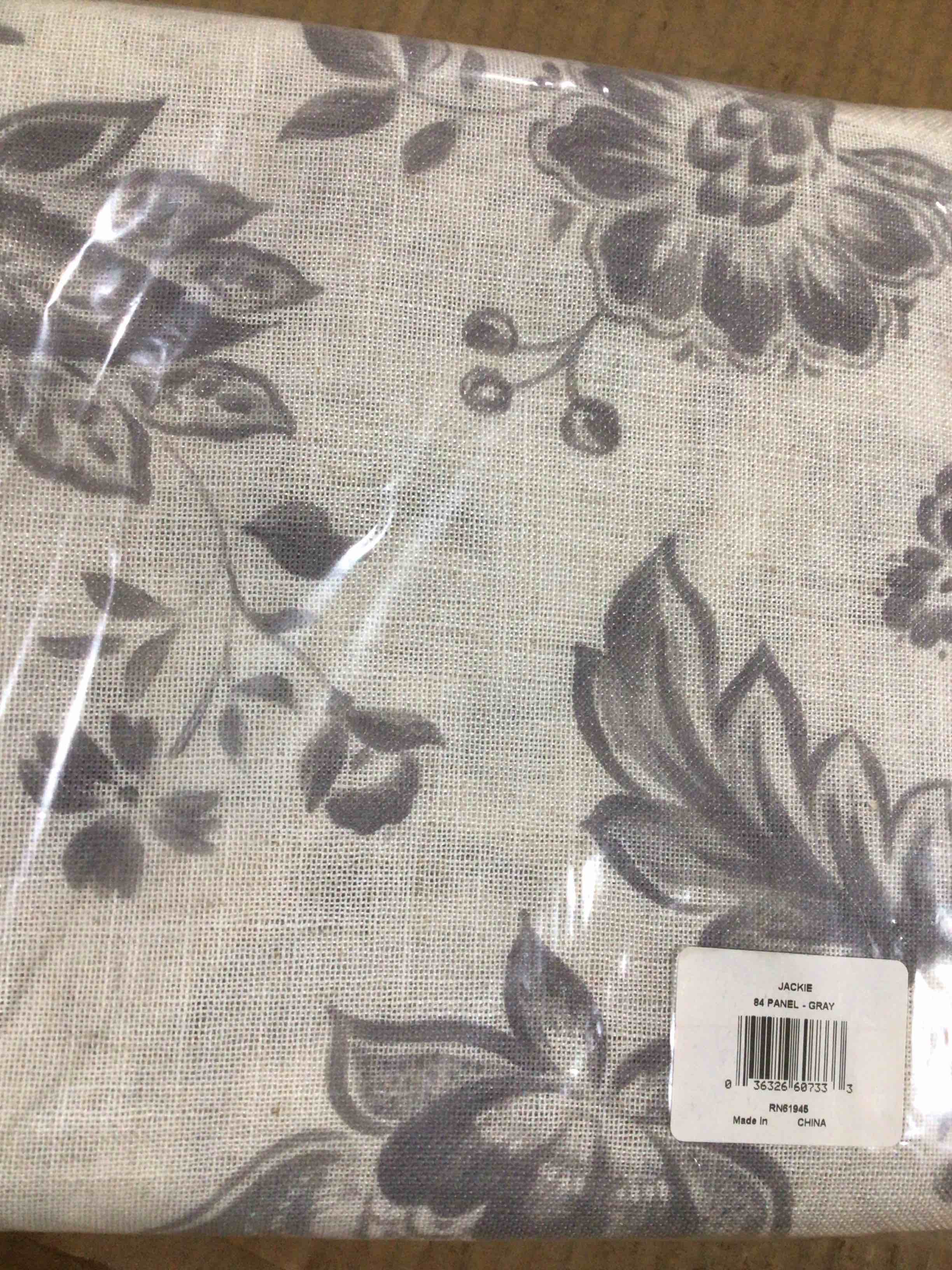 Condition photo showing New/Like New for JACKIE 84” PANEL (GRAY) floral (similar)