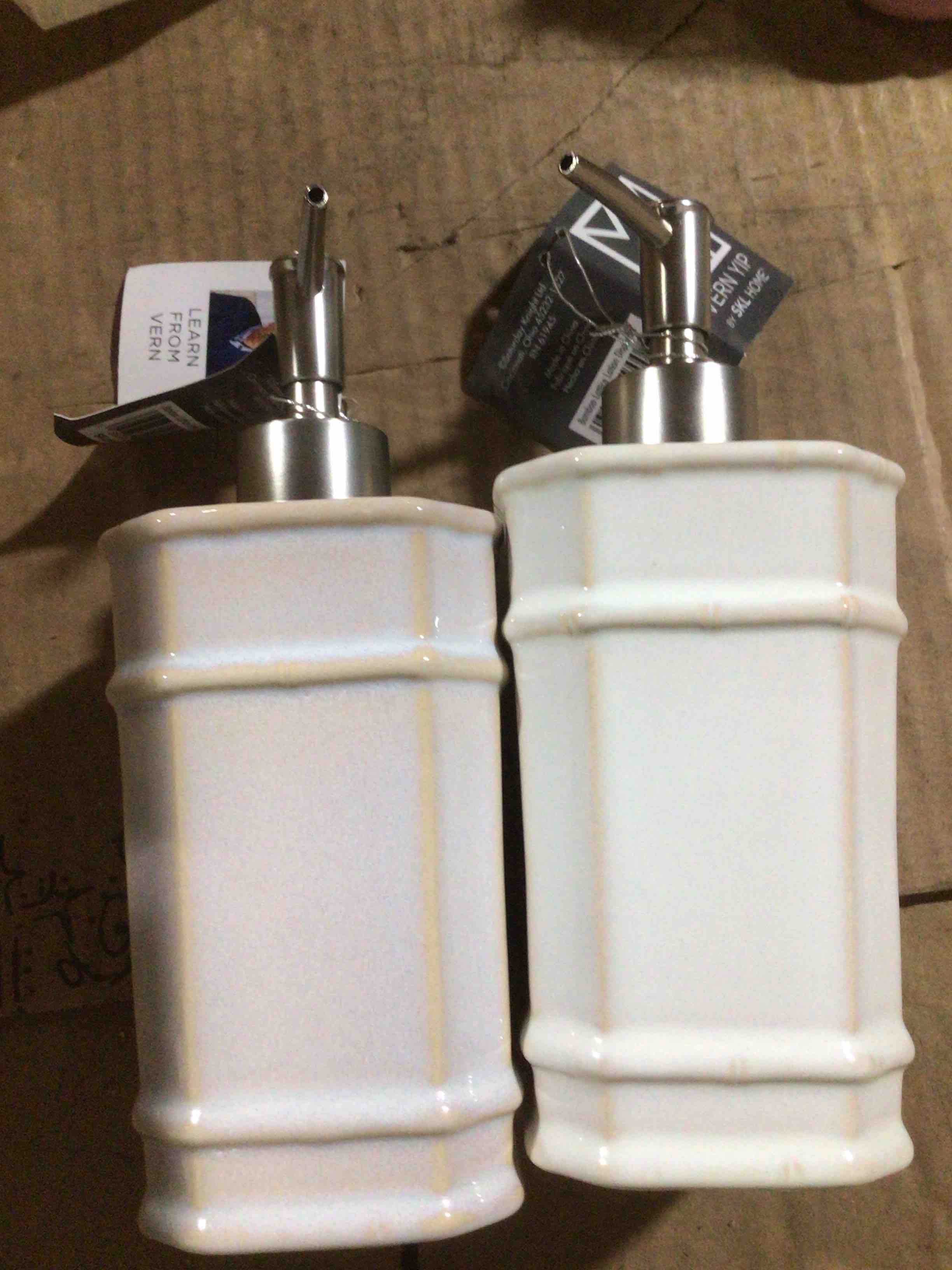 Condition photo showing item condition for BAMBOO LATTICE LOTION DISPENSER (WHITE) Saturday knight 