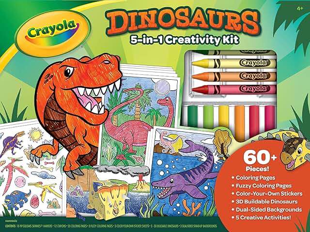 crayola dinosaurs 5 in 1 creativity kit 60+ pieces 