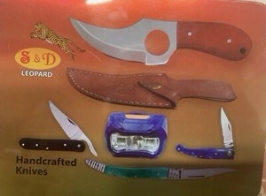 s&d leopard hand crafted knives 