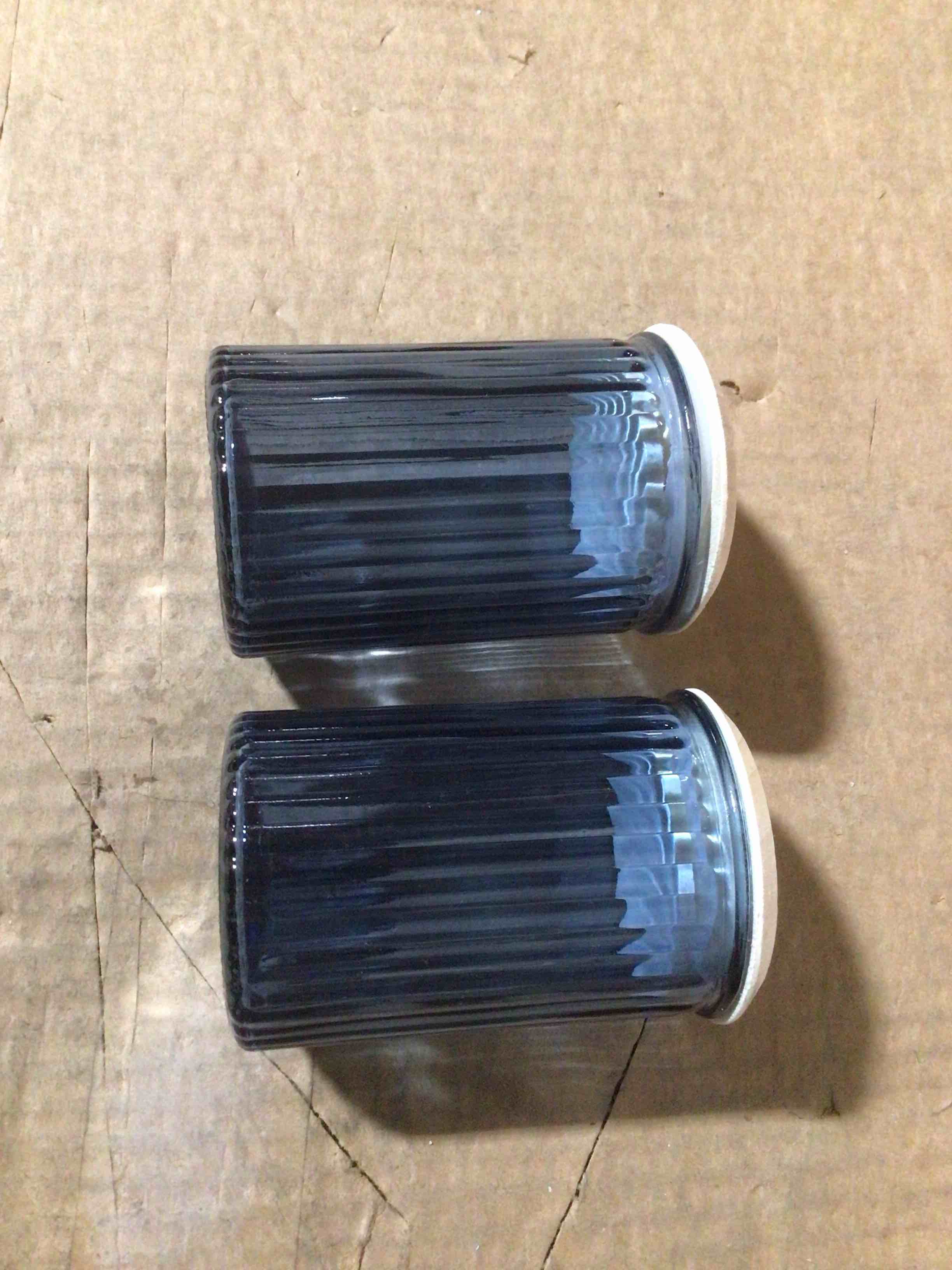 Condition photo showing New/Like New for glass small cup with lid (blue) 2 pack