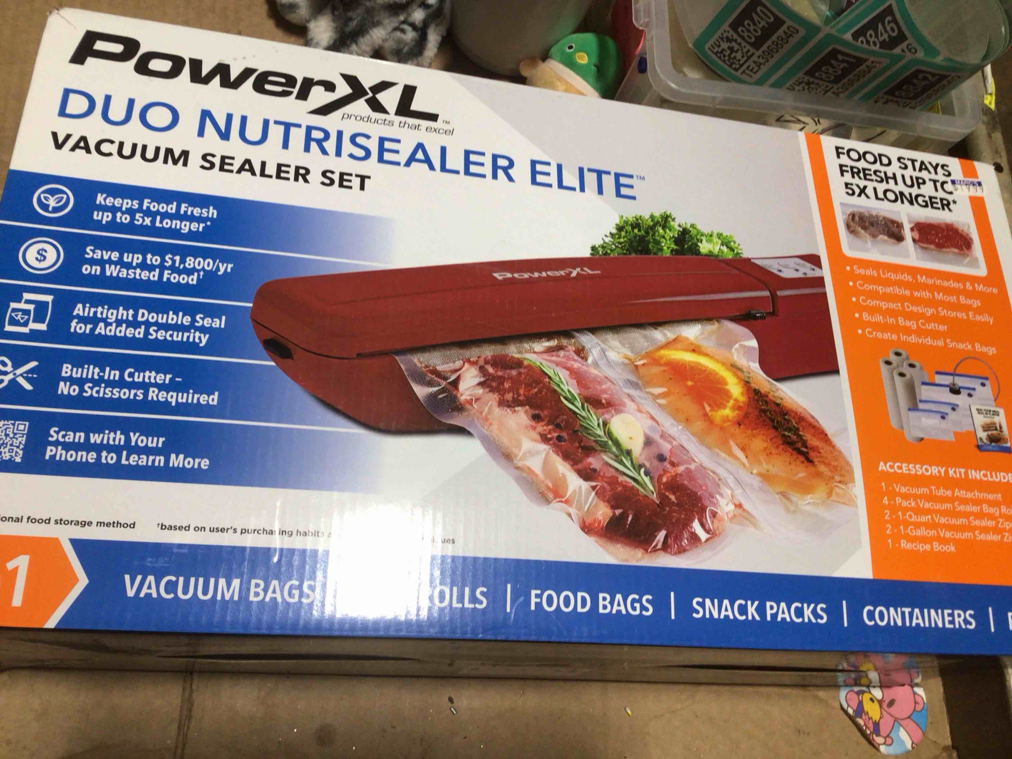 Condition photo showing New/Like New for POWER XL duo nutrisealer elite vacuum dealer set 6 in 1 