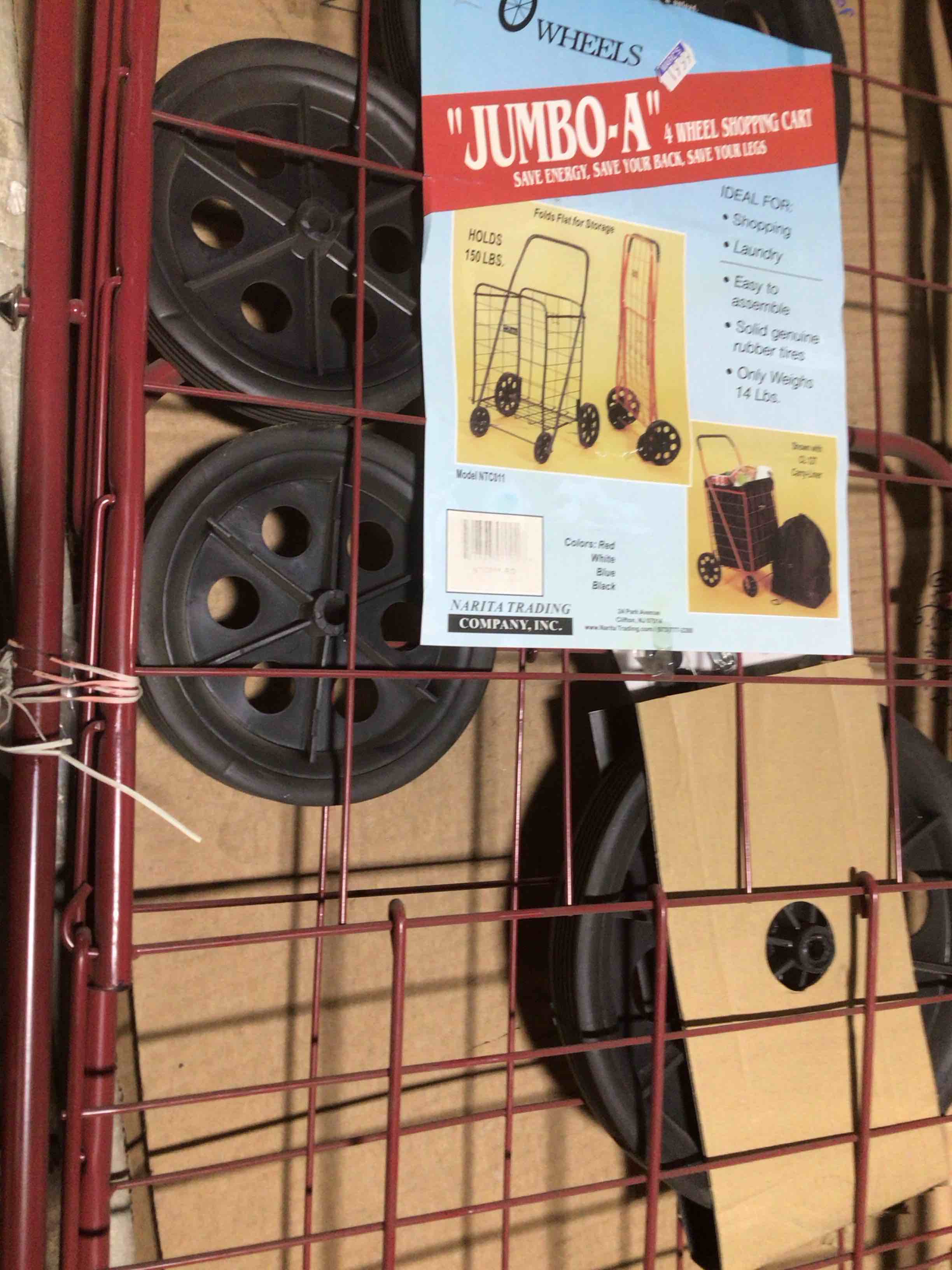 Condition photo showing New/Like New for EASY WHEELS  jumbo -a 4 wheel shopping cat (red)