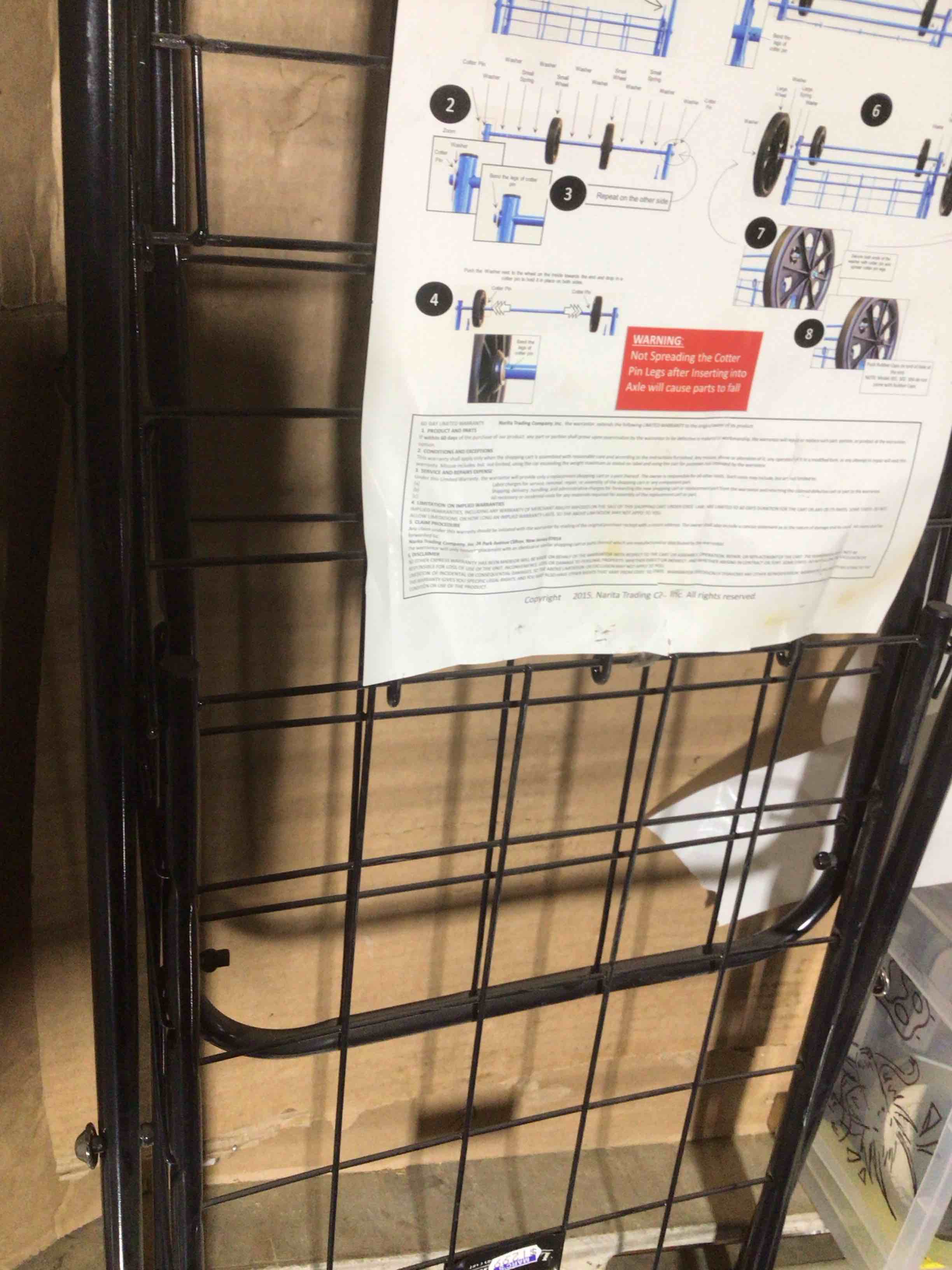 Condition photo showing New/Like New for black 4 wheels shopping  cart