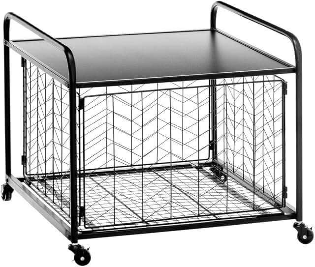 geometric wire rolling fridge cart