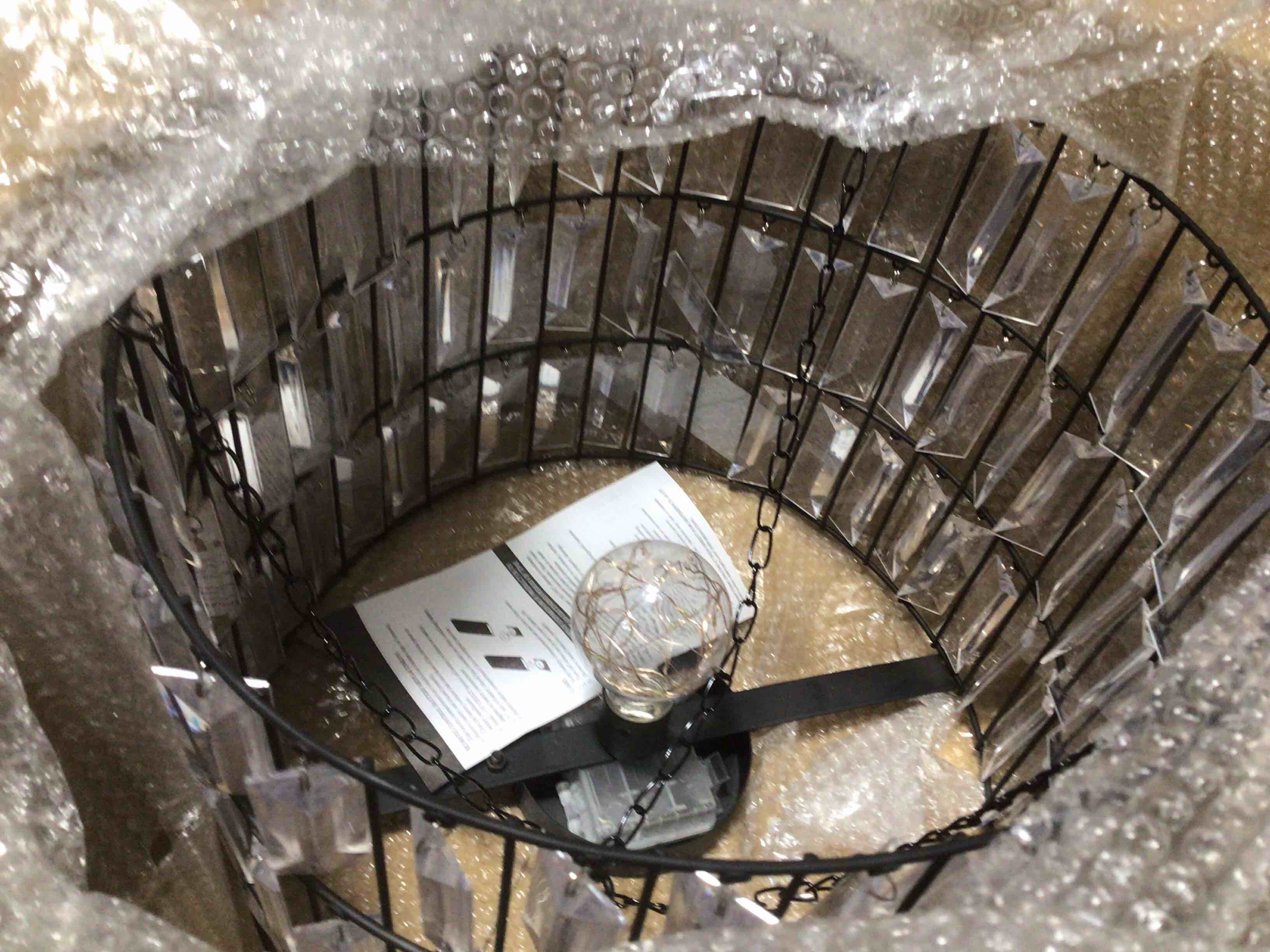 Condition photo showing New/Like New for Garden Meadow LED lighted remote controlled chandelier 