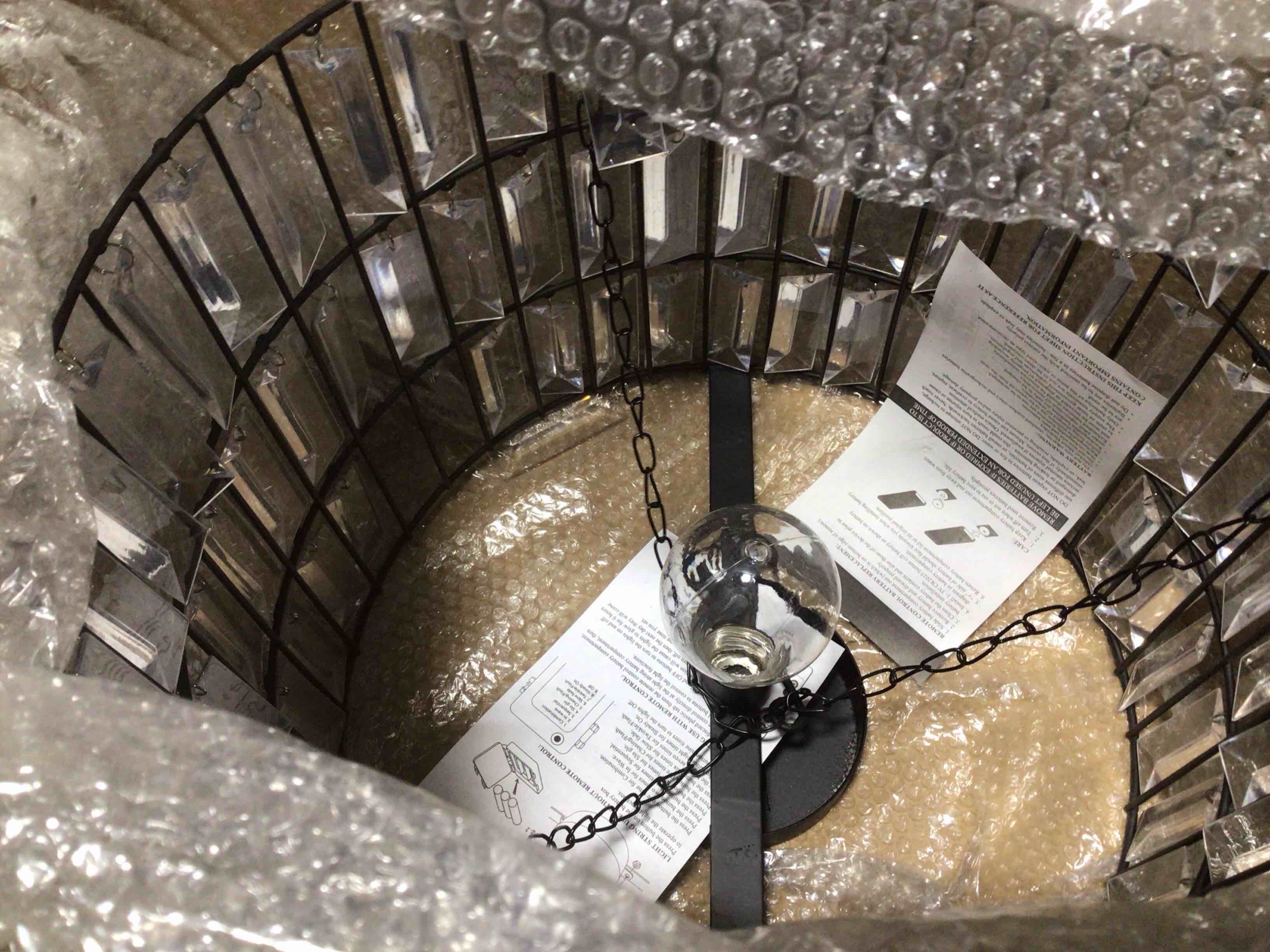 (MISSING PCS) )GARDEN MEADOW LED LIGHTED REMOTE CONTROLLED CHANDELIER 