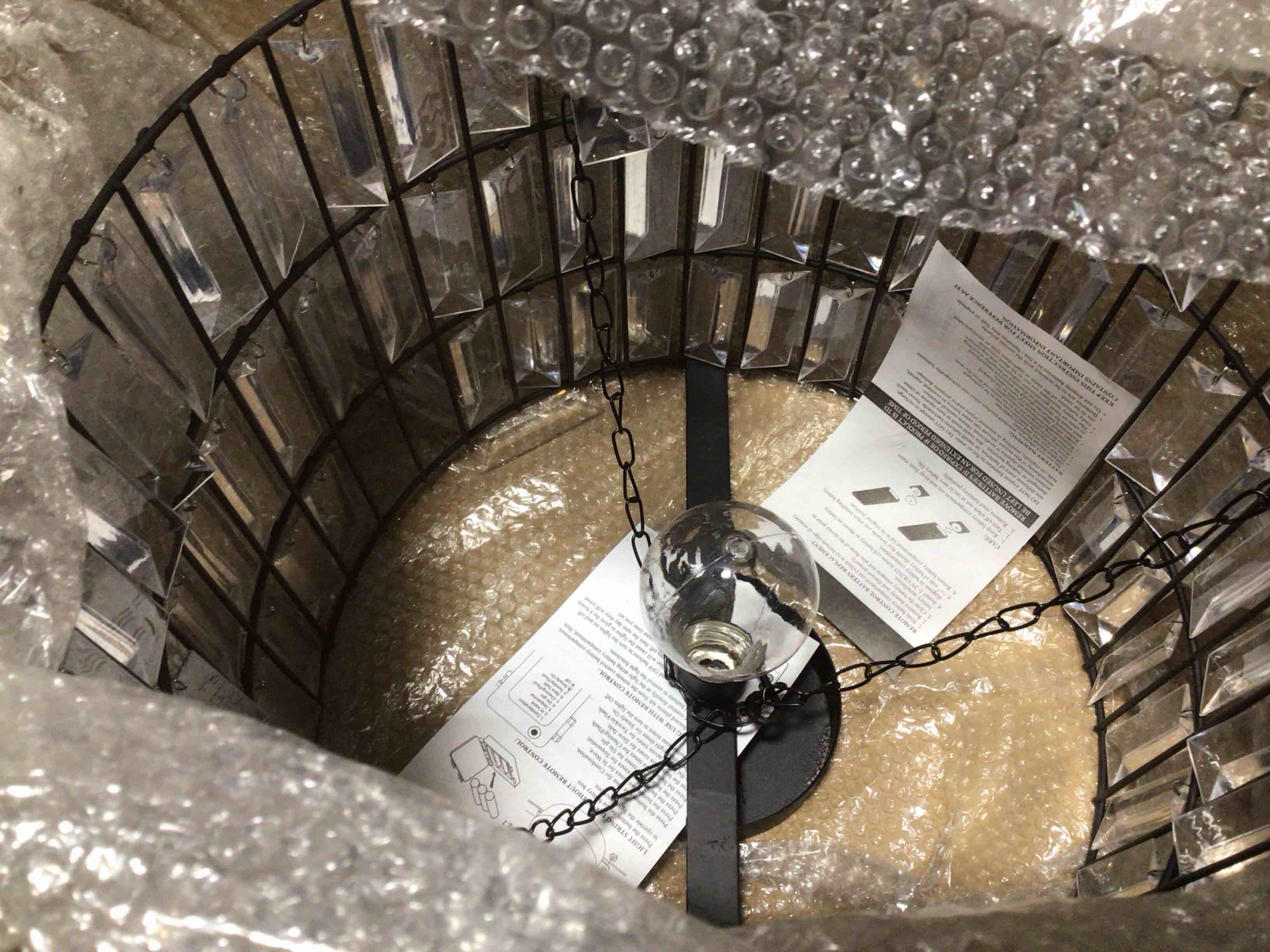 Condition photo showing New/Like New for GARDEN MEADOW LED LIGHTED REMOTE CONTROLLED CHANDELIER 