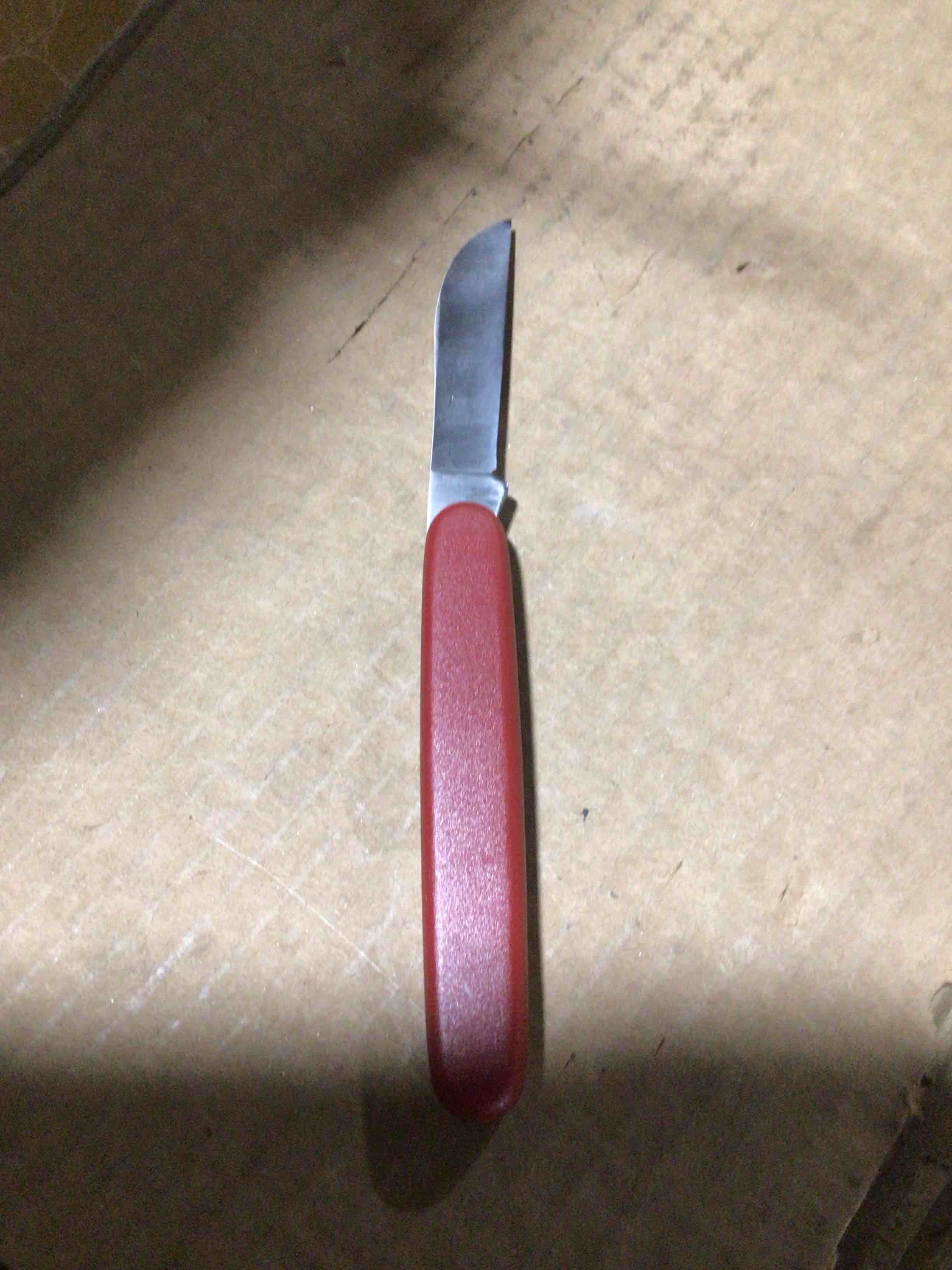 Condition photo showing New/Like New for Stainless CLAUS FOLDING KNIFE (red) (full box)