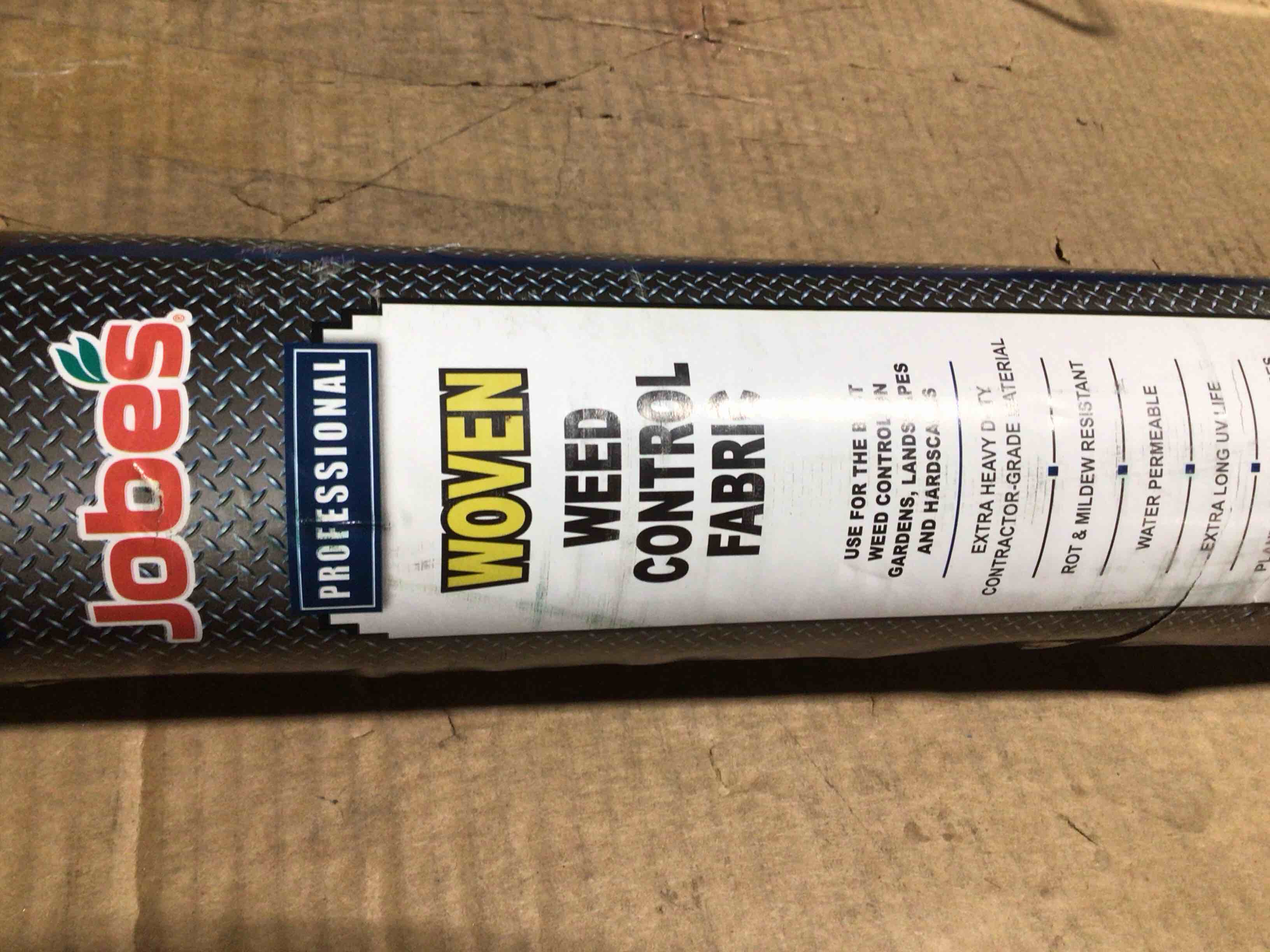 Condition photo showing New/Like New for weed control fabric, used for the best weed control on gardens, landscapes and hardscapes