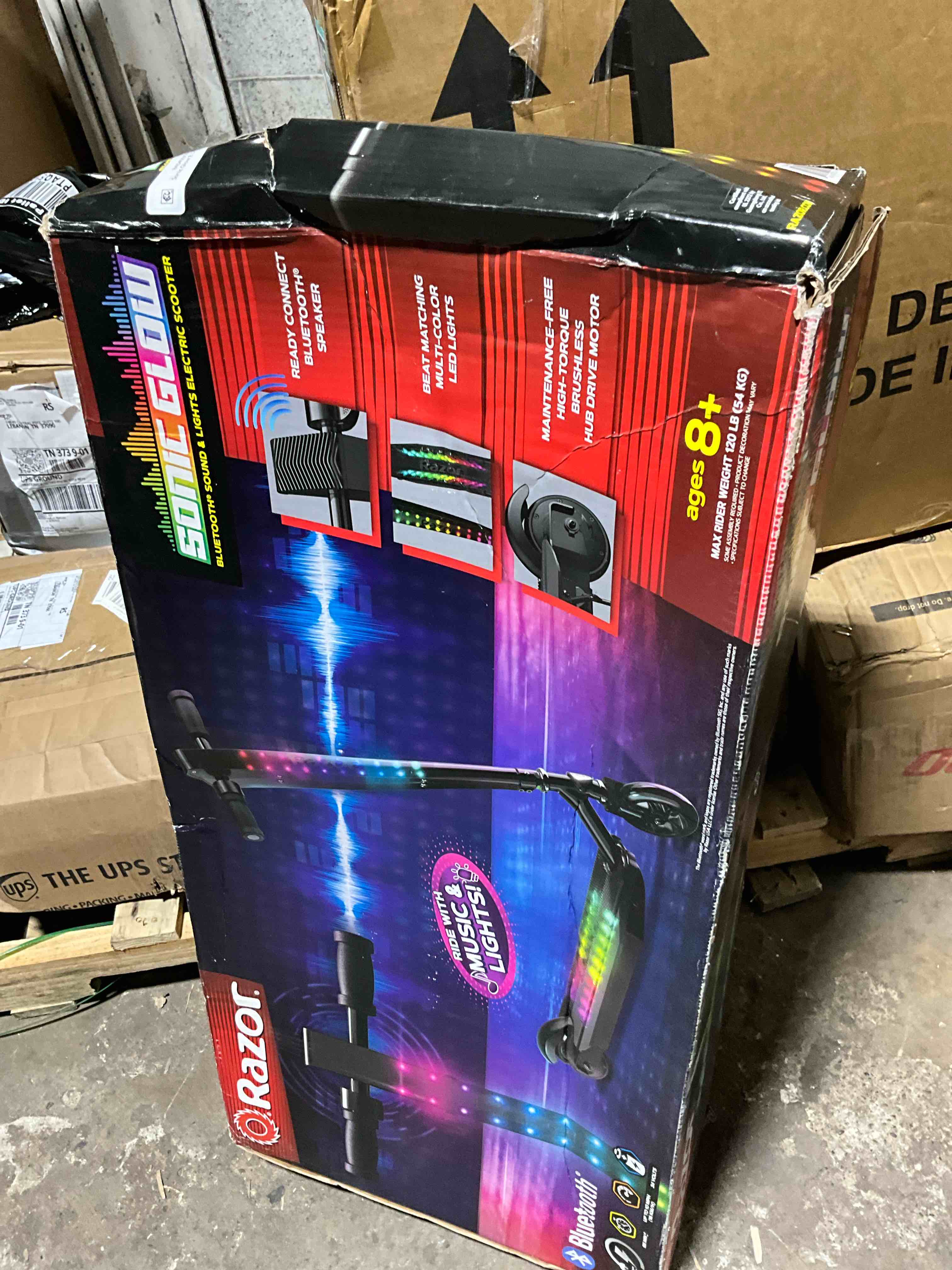 Condition photo showing As Is for Razor Sonic Glow Electric Scooter - Black