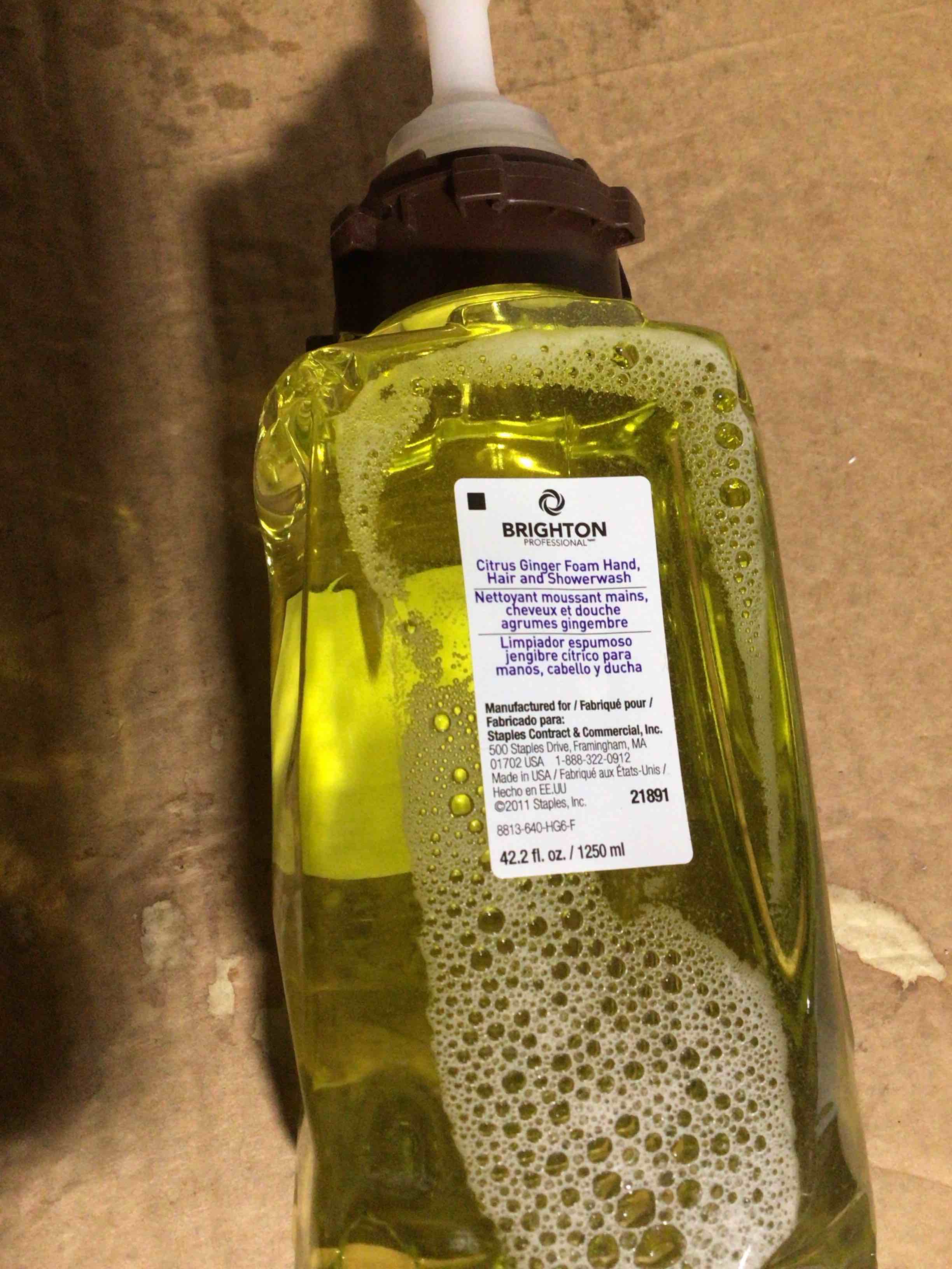 Condition photo showing New/Like New for Brighton citrus ginger foam handwash, hair & showerwash 