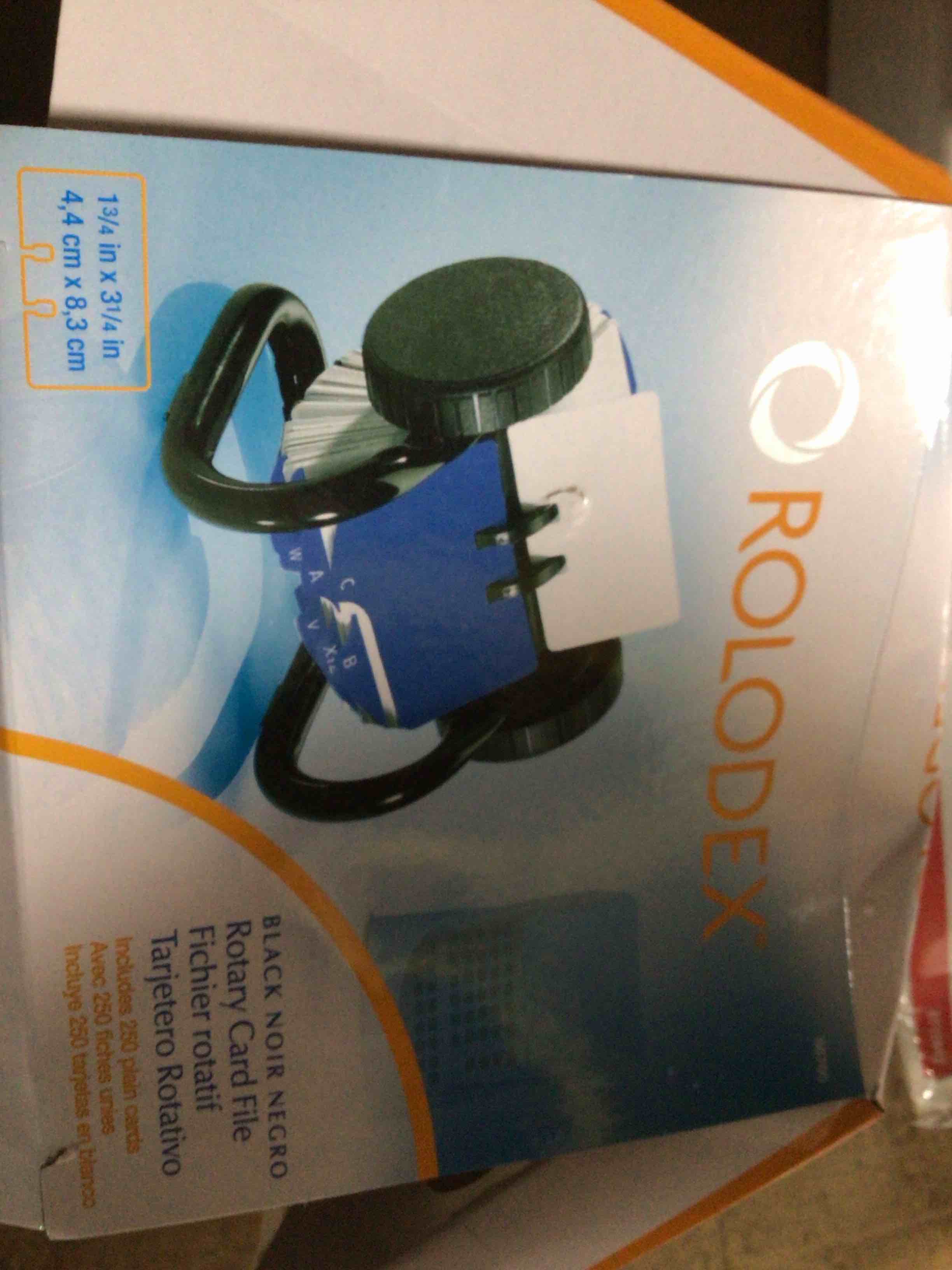 Condition photo showing New/Like New for Rolodex (black) rotary card file x2