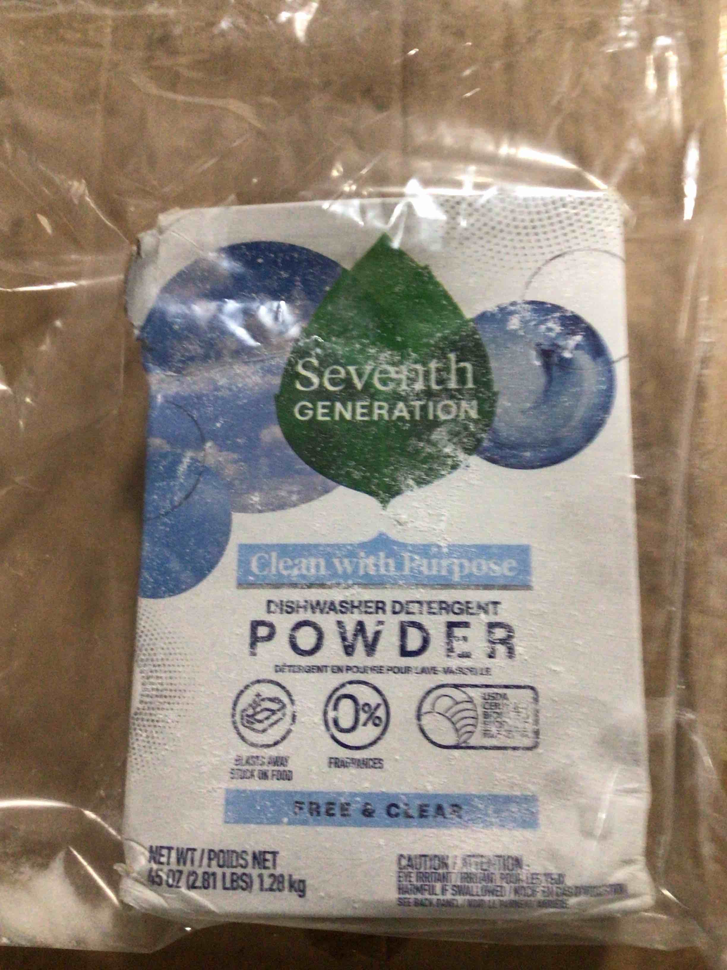 Condition photo showing New/Like New for Seventh generation clean with purpose, powder dishwasher detergent 