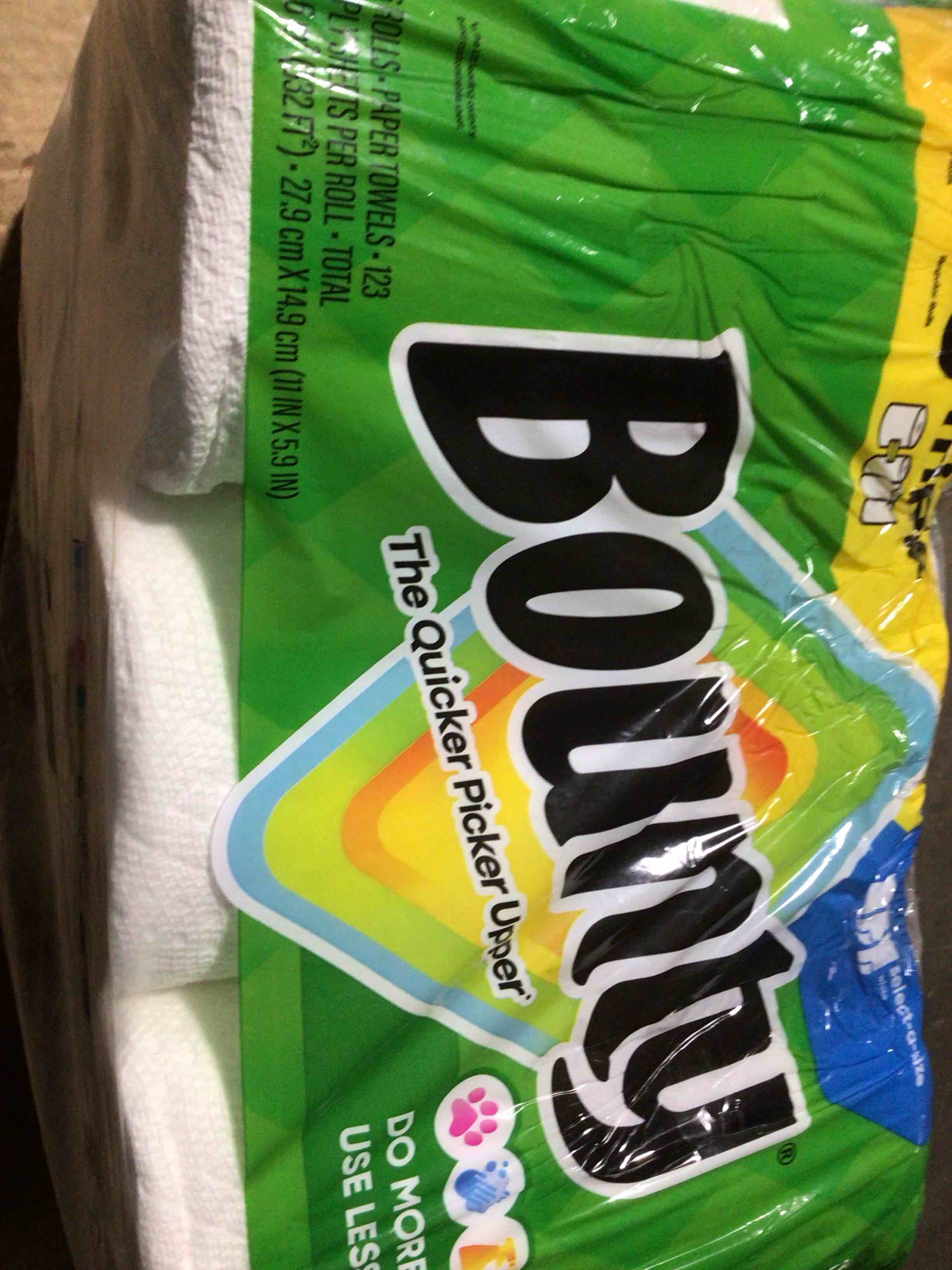 Condition photo showing New/Like New for bounty paper towels 5 rolls 