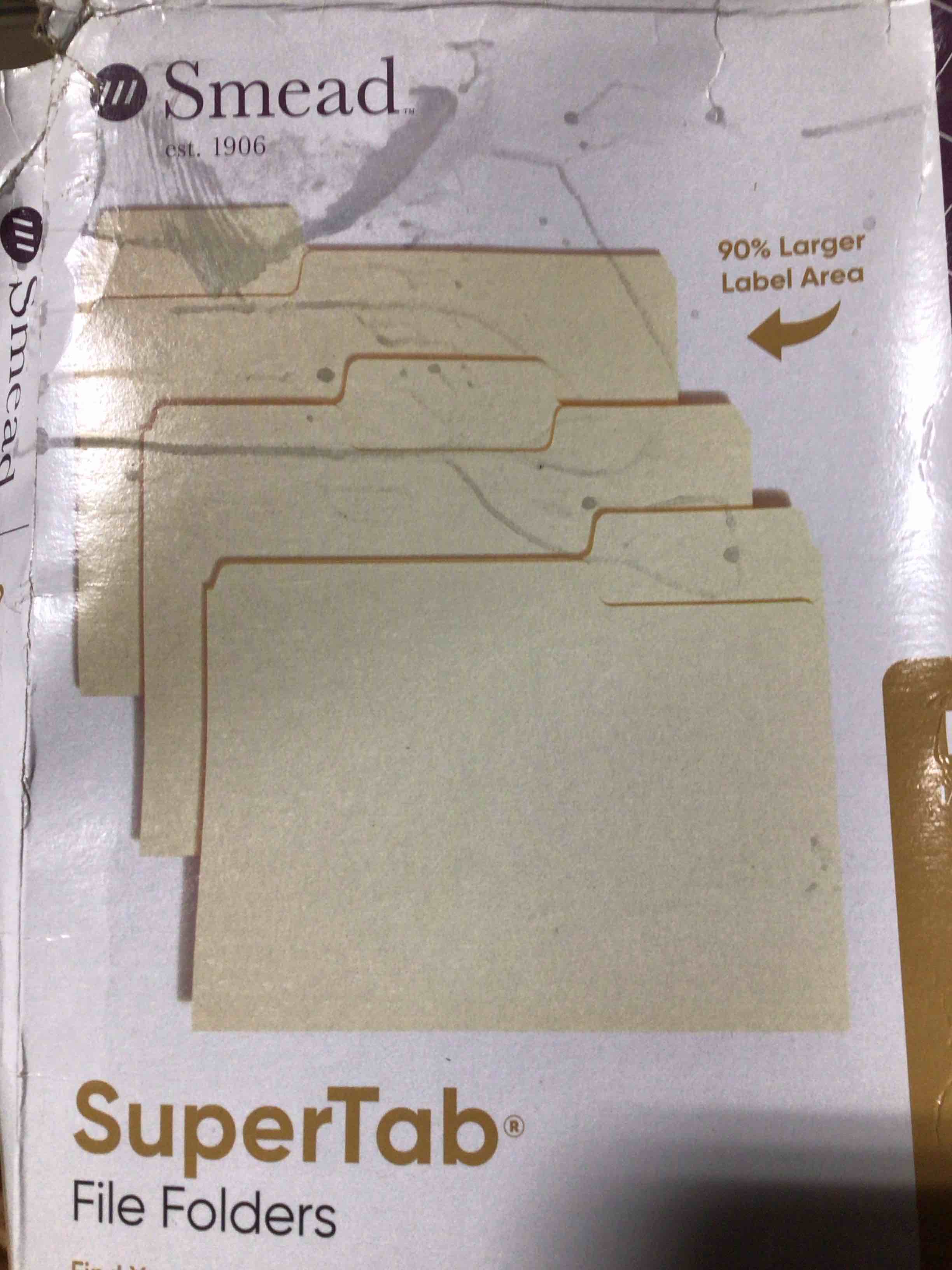 Condition photo showing New/Like New for Super tab file folders (100) folders