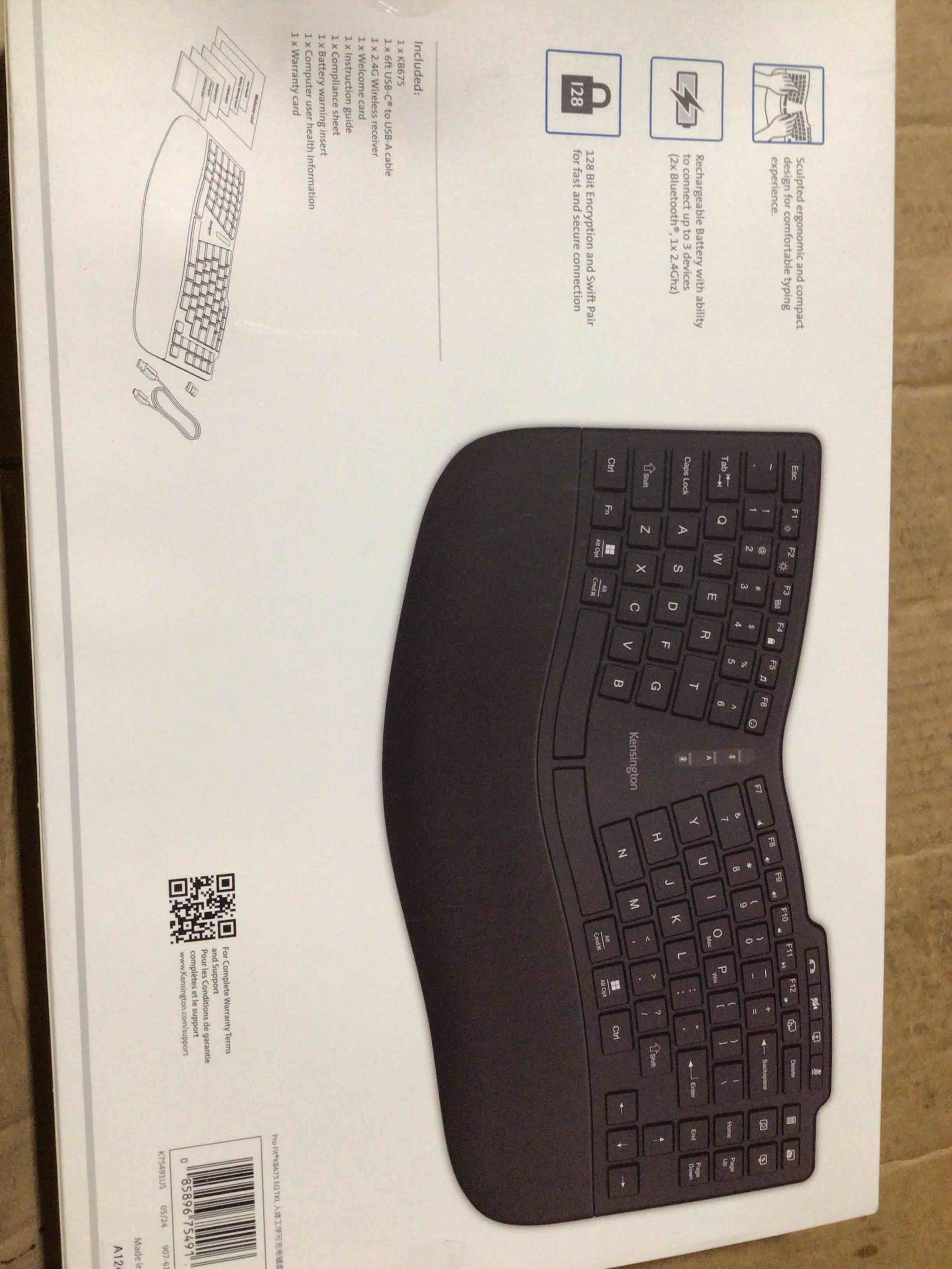 Condition photo showing New/Like New for KENINGTON pro fit ergo KB675 EQ TKL RECHARGEABLE KEYBOARD 