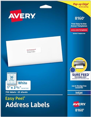 AVERY address labels easy peel
