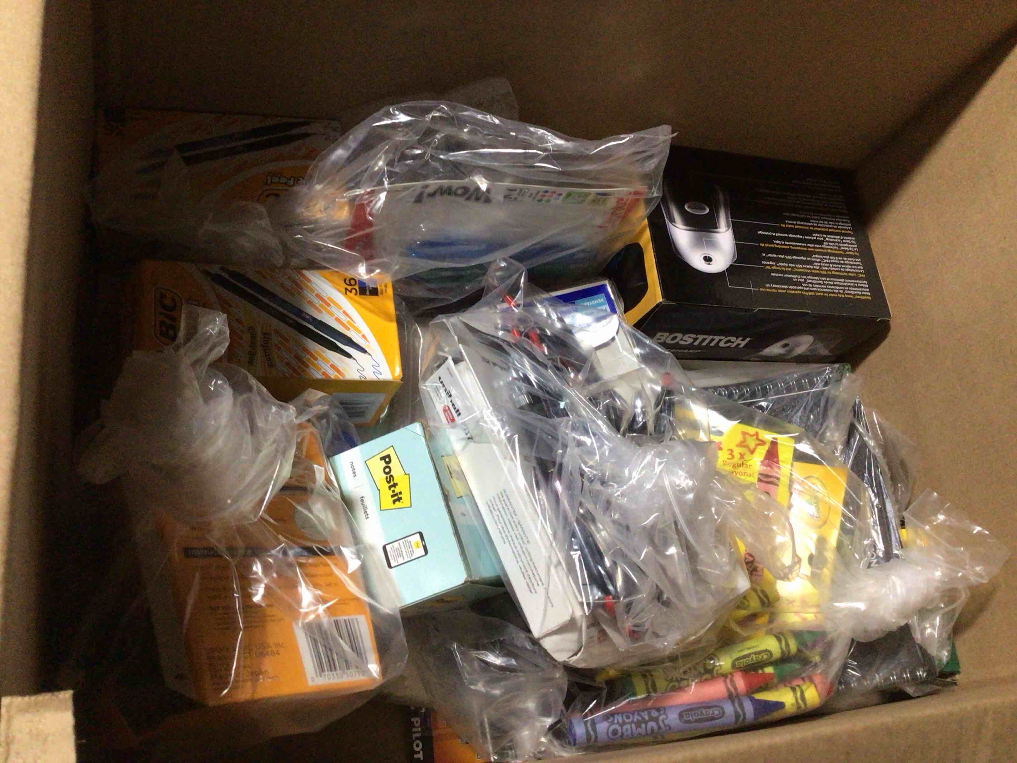 Condition photo showing New/Like New for box with office supplies 