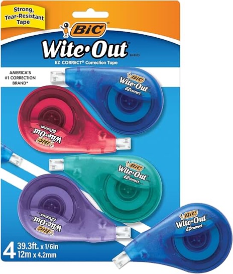 wite-out bic correction tape 2 pack