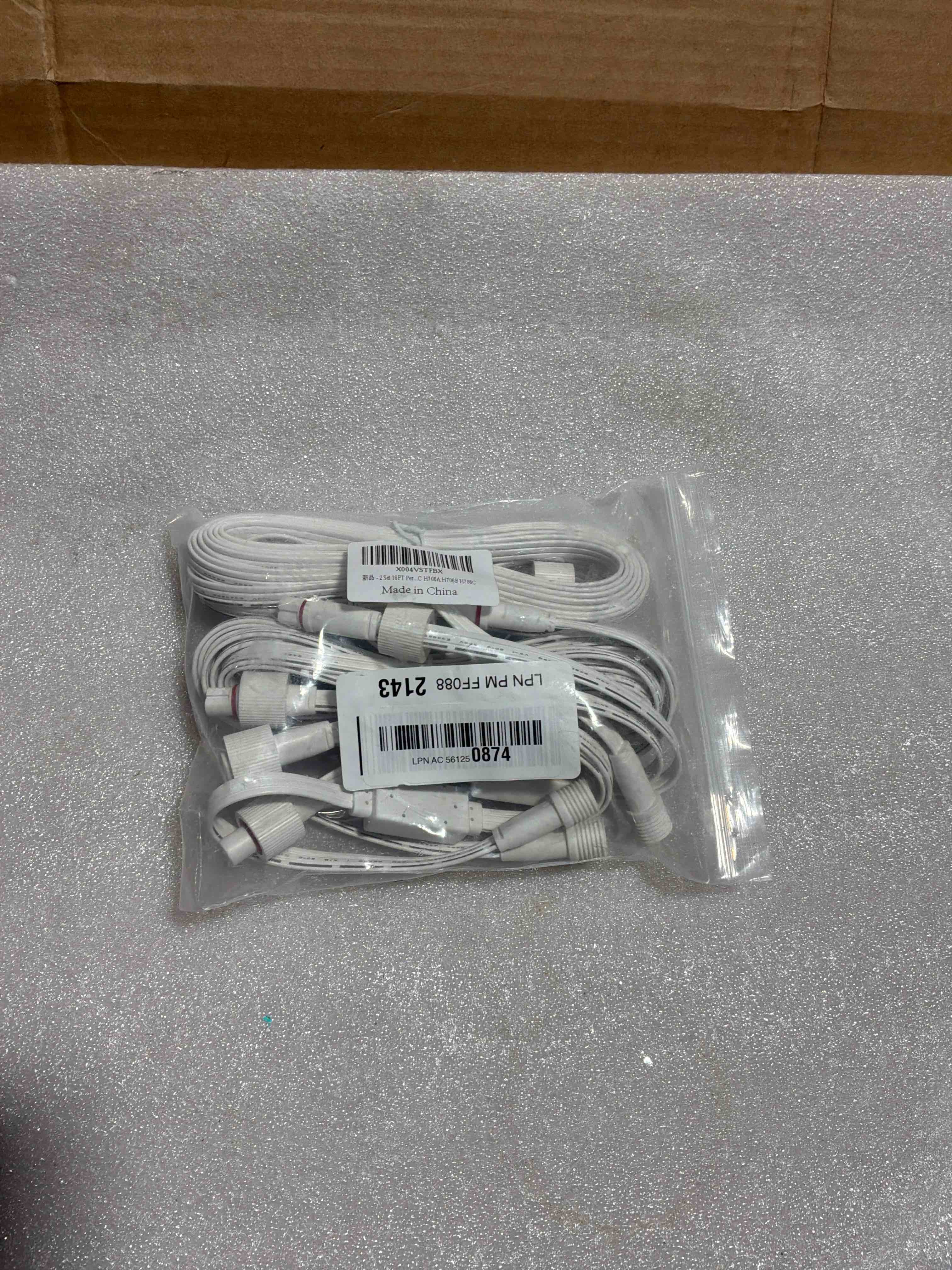 Condition photo showing New/Like New for 2 Set 16FT Permanent Outdoor Lights Extension Cable with Y-Splitter (1 Male to 2 Female), IP68 Waterproof Extension Cord, 3 Pin Power Cord for Go-vee H705A H705B H705C H706A H706B H706C 2x16FT-1 Male to 2 Female