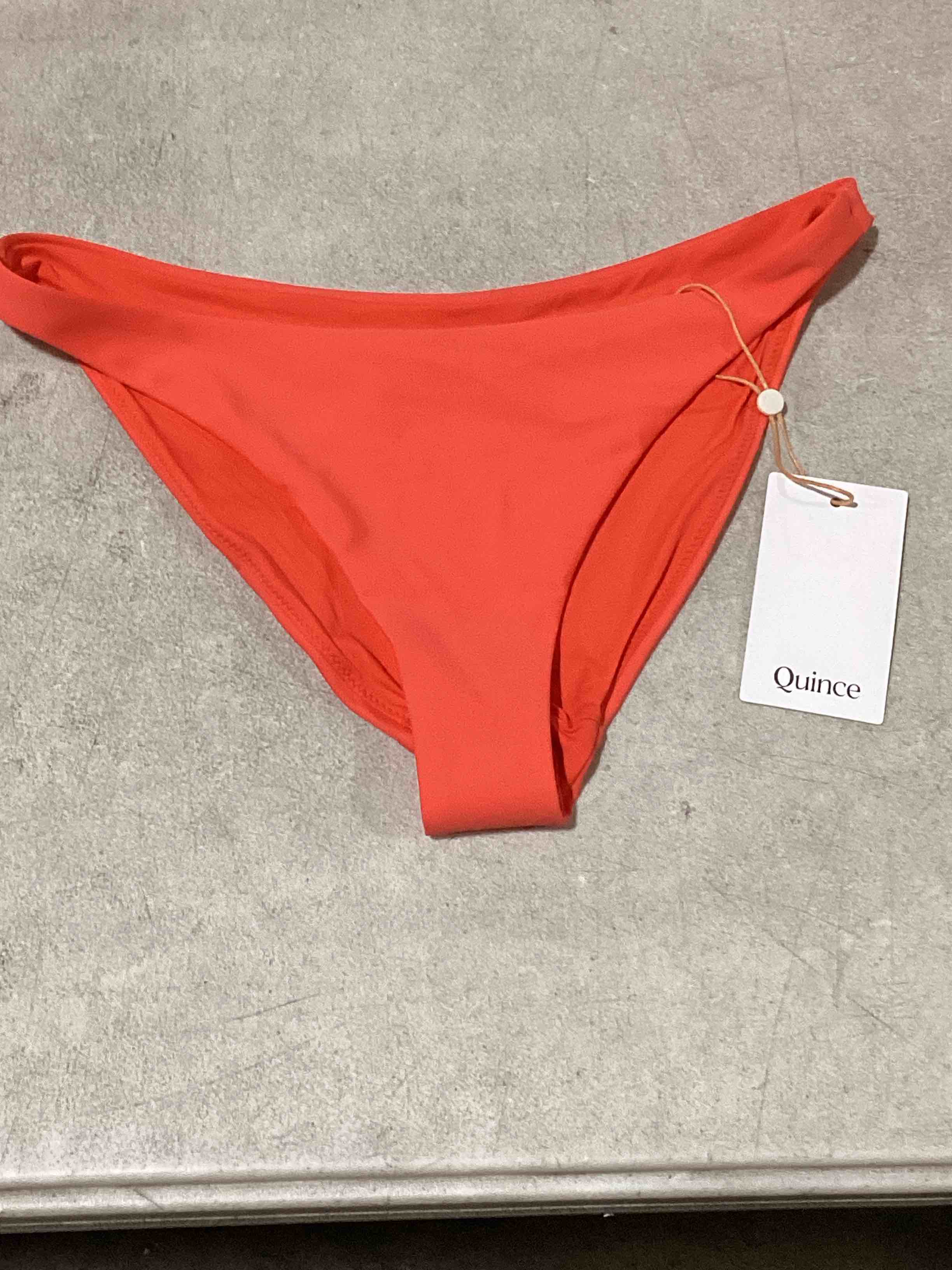 quince- italian low-rise bikini bottom in sunset orange xs