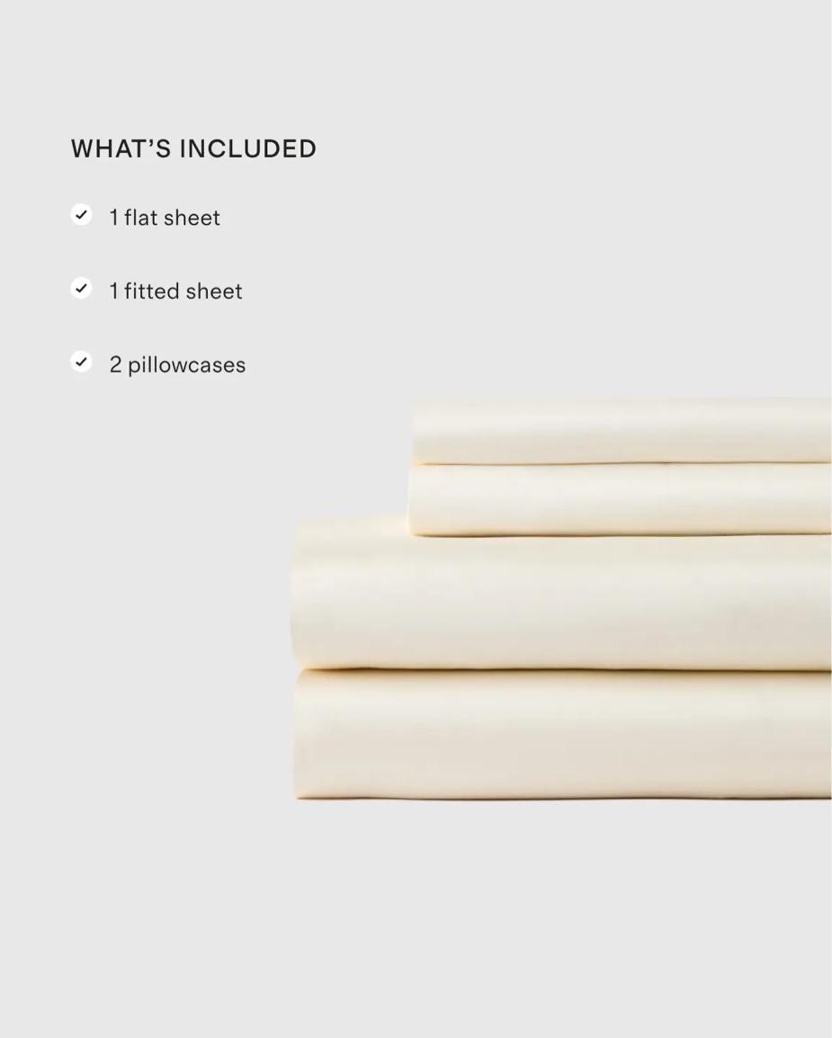 quince- bamboo king sheet set with flat sheet white 