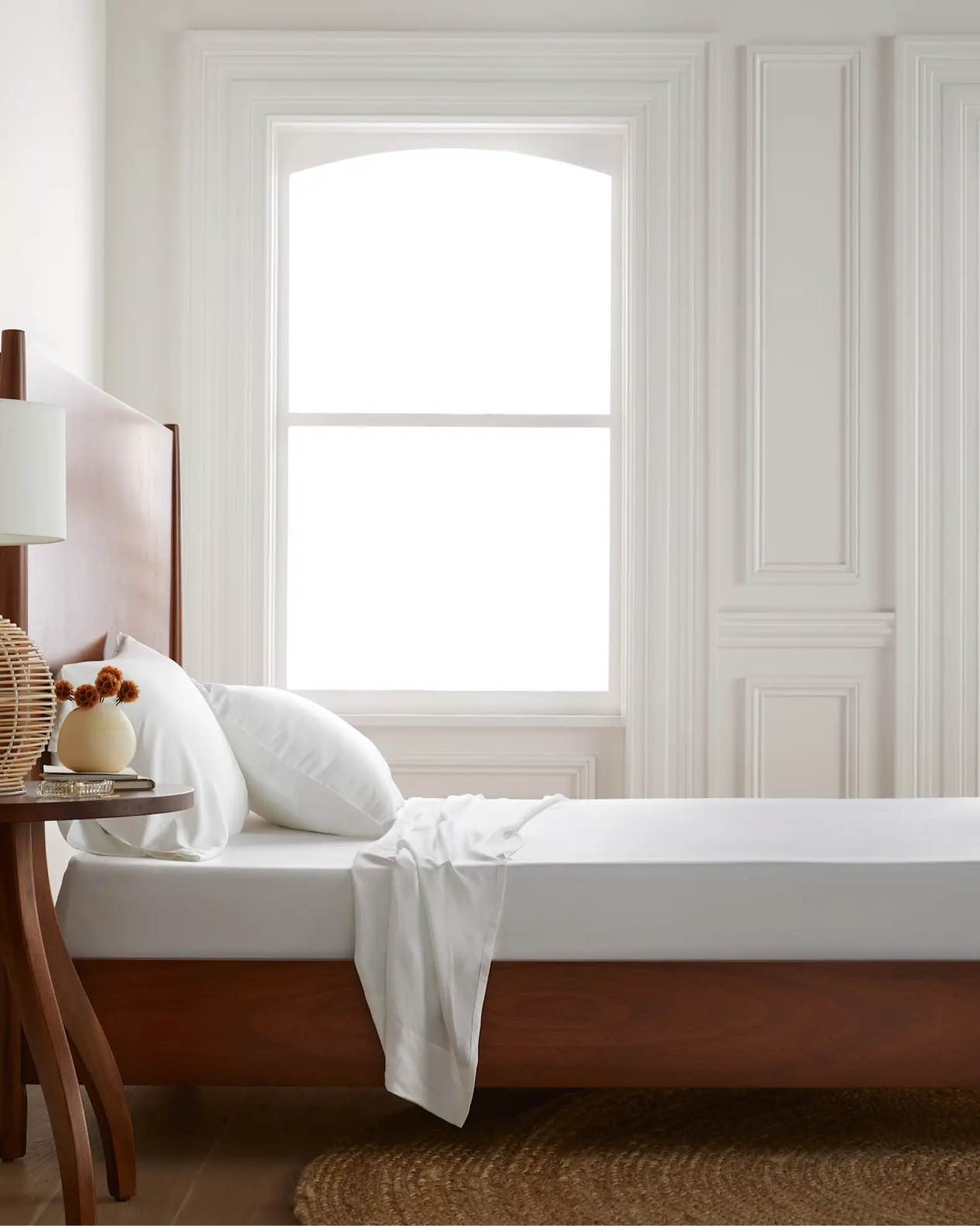 Condition photo showing As Is for quince- bamboo king sheet set with flat sheet white 