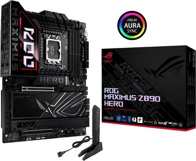asus rog maximus z890 hero intel® z890 lga 1851 atx motherboard, black
