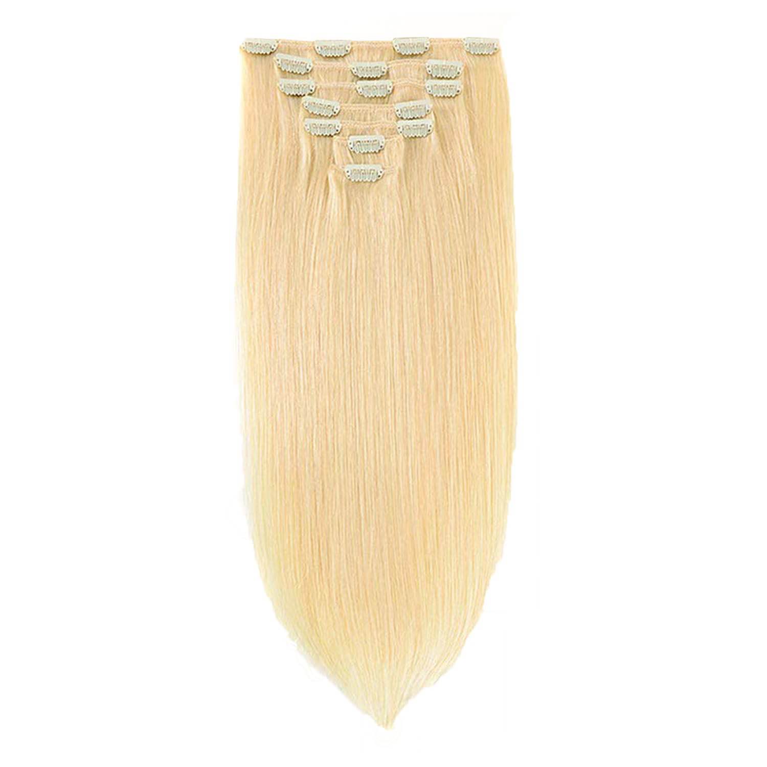 #613 blonde clip in hair extensions real human hair, 18 inch 120g/7pcs,full shine remy hair,blonde straight clip ins brazilian virgin human hair extensions 18 inch-7pcs-120g #613-blonde-st-cp