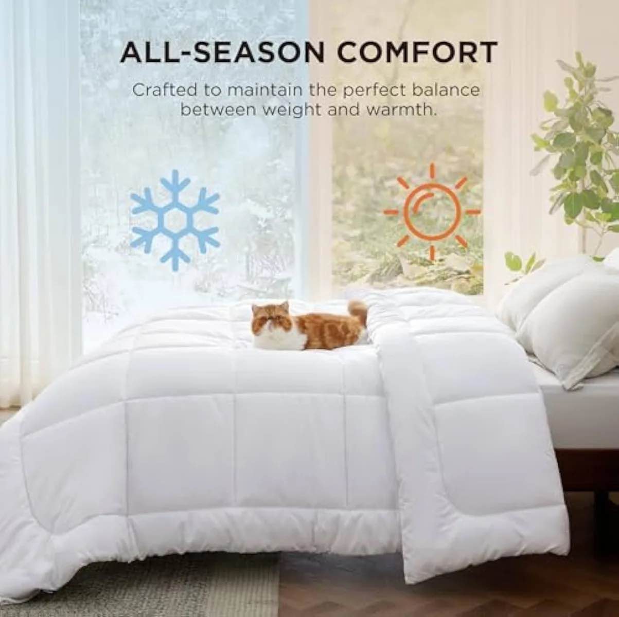 Condition photo showing As Is for bedsure white box stitch queen comforter 