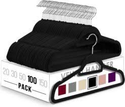 Condition photo showing Good Condition for Utopia Home velvet hangers tie bar black 100 pack