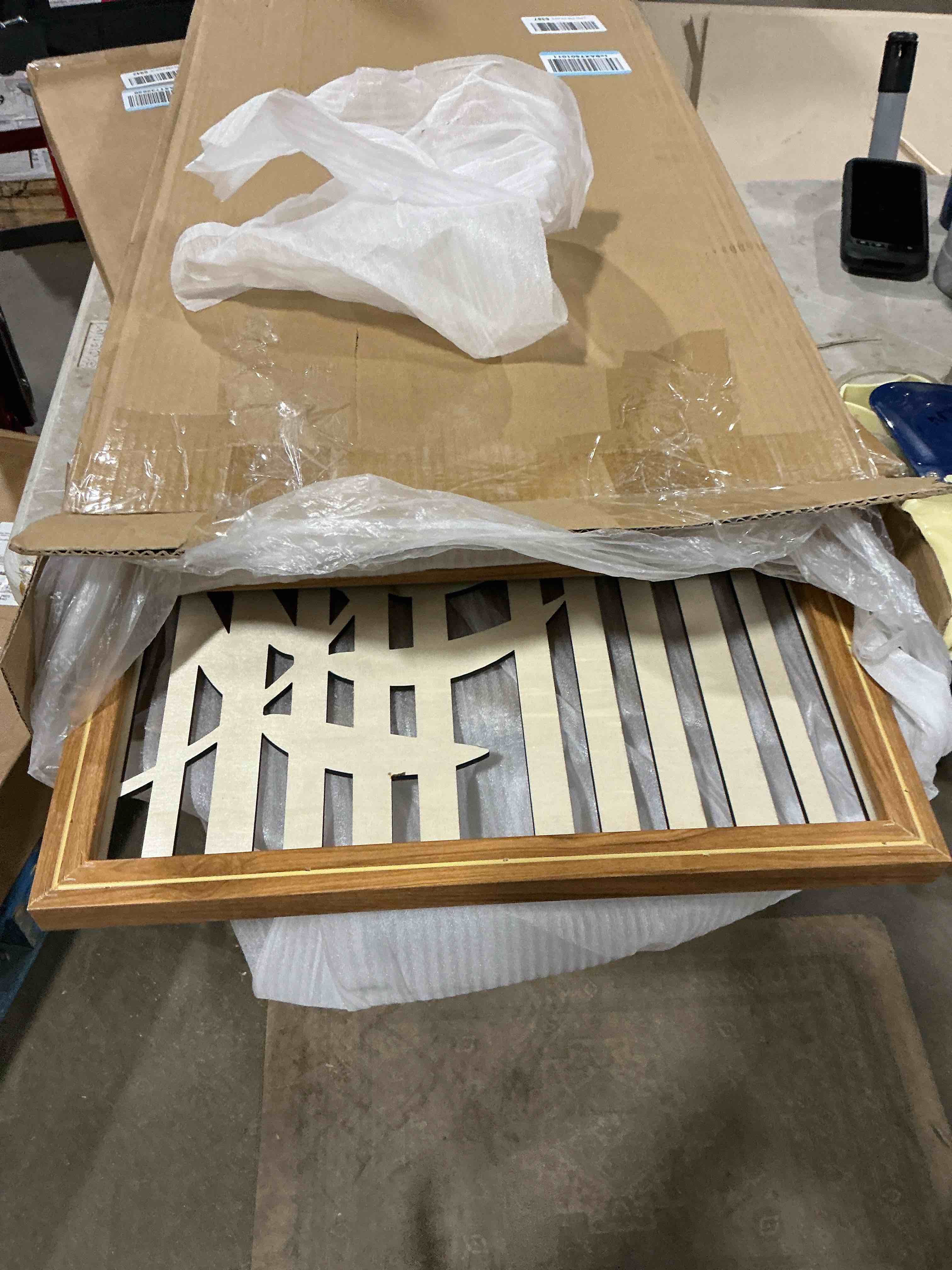 IARTTOP Large Boho Wood Wall Art Framed 16x32 Inch Mid century Modern Wooden Wall Decor Abstract Bohemian Minimalist Art Decor for Bedroom Living Room Office Set of 3 32L\" x 16W\" brown mid-century