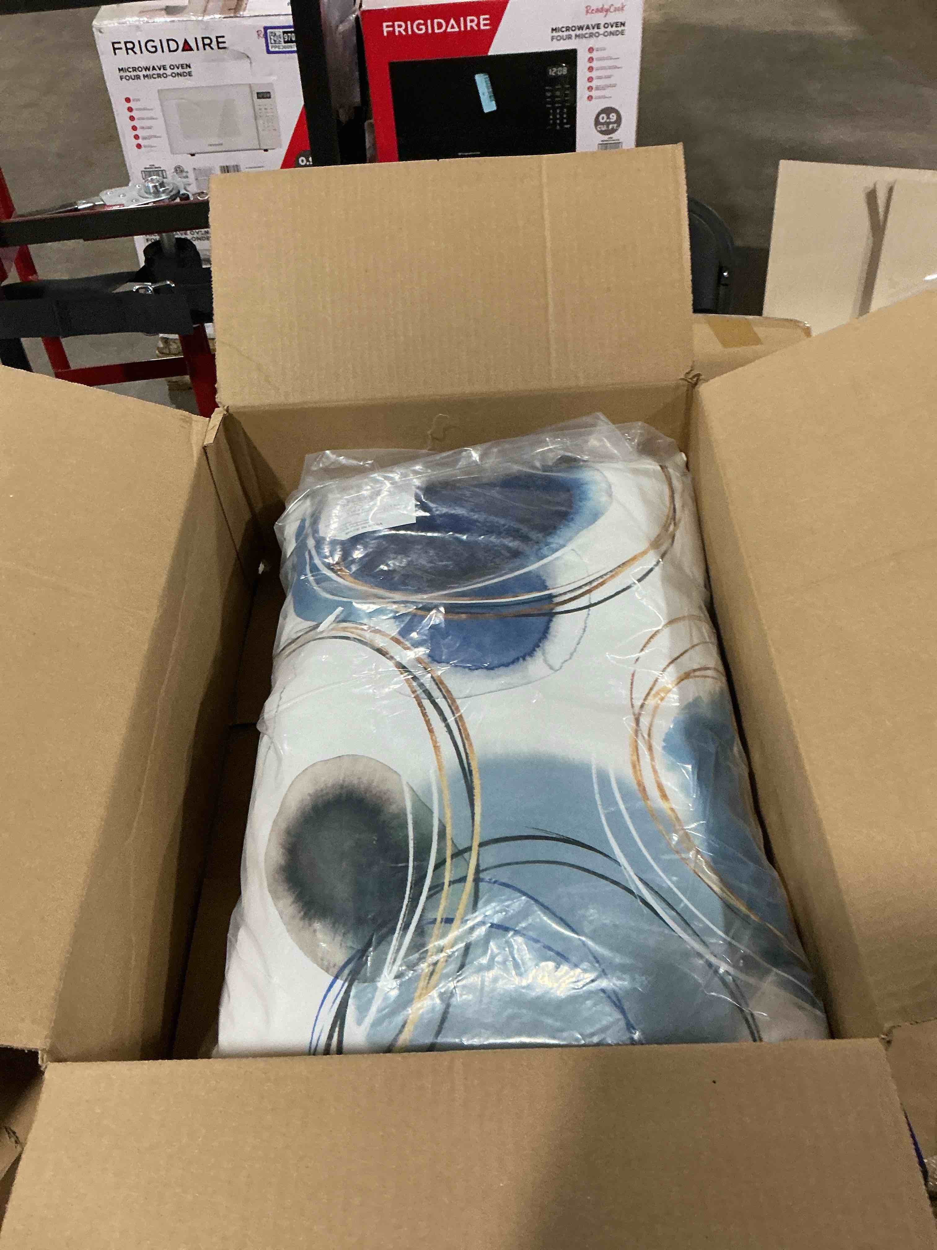 Americanflat 20x14 Throw Pillow with Sewn-in Insert - All-in-One Decorative Pillows - No Cover Needed - Soft and Durable Cushion for Bed or Sofa - Polyester - Blue, White, Black and Gold 20x14 Blue and White