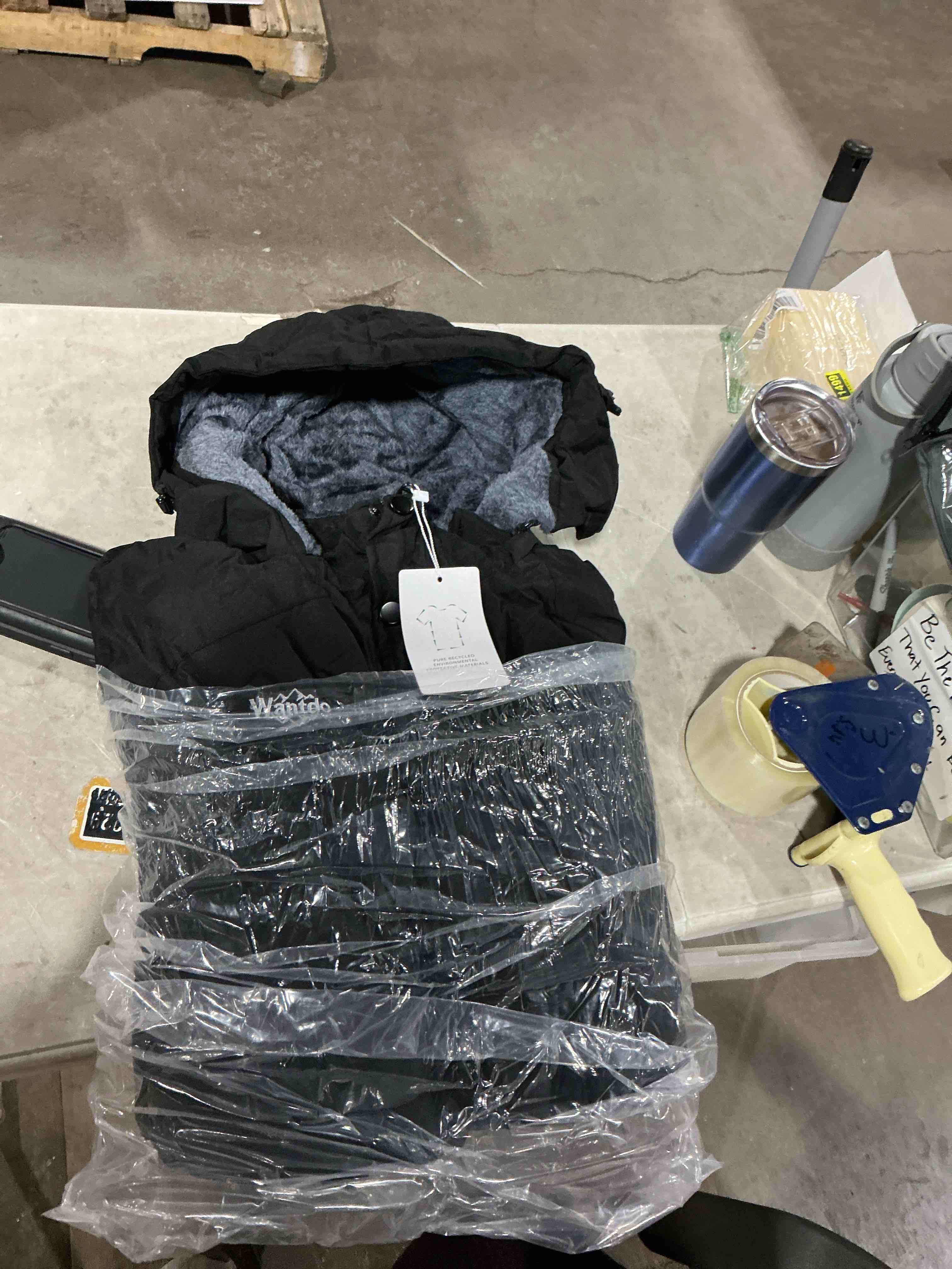 wantdo men's waterproof mountain jacket fleece windproof ski jacket us l black l