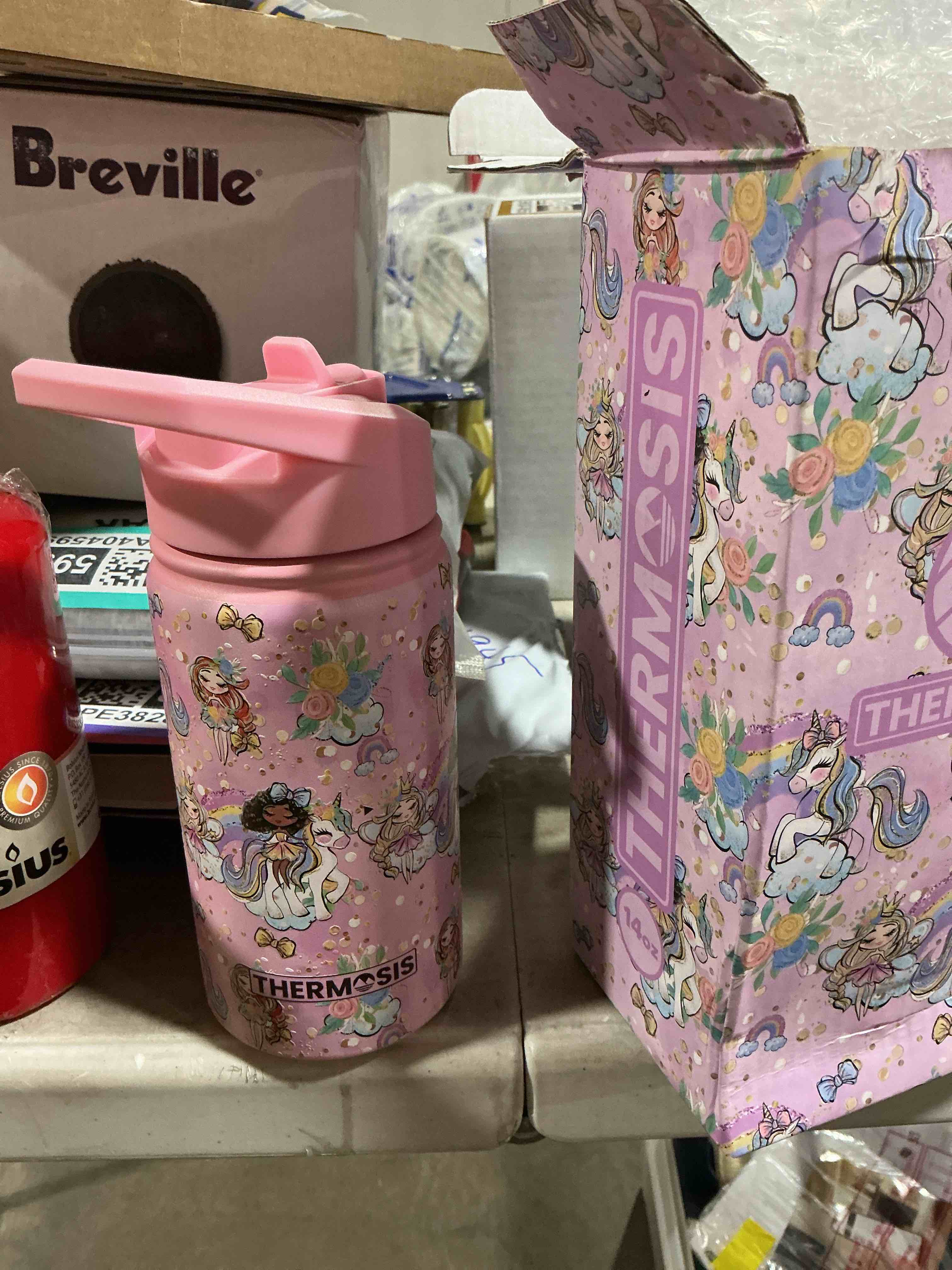 Condition photo showing Good Condition for (Similar to) 14 OZ Kids Water Bottle with Straw & 2 Lids (Flip & Spout) Leak Proof Metal Insulated Stainless Steel Reusable Tumbler for School & Sports Water Bottle - Black (Space) Water Bottle - 14 OZ Black(Space)