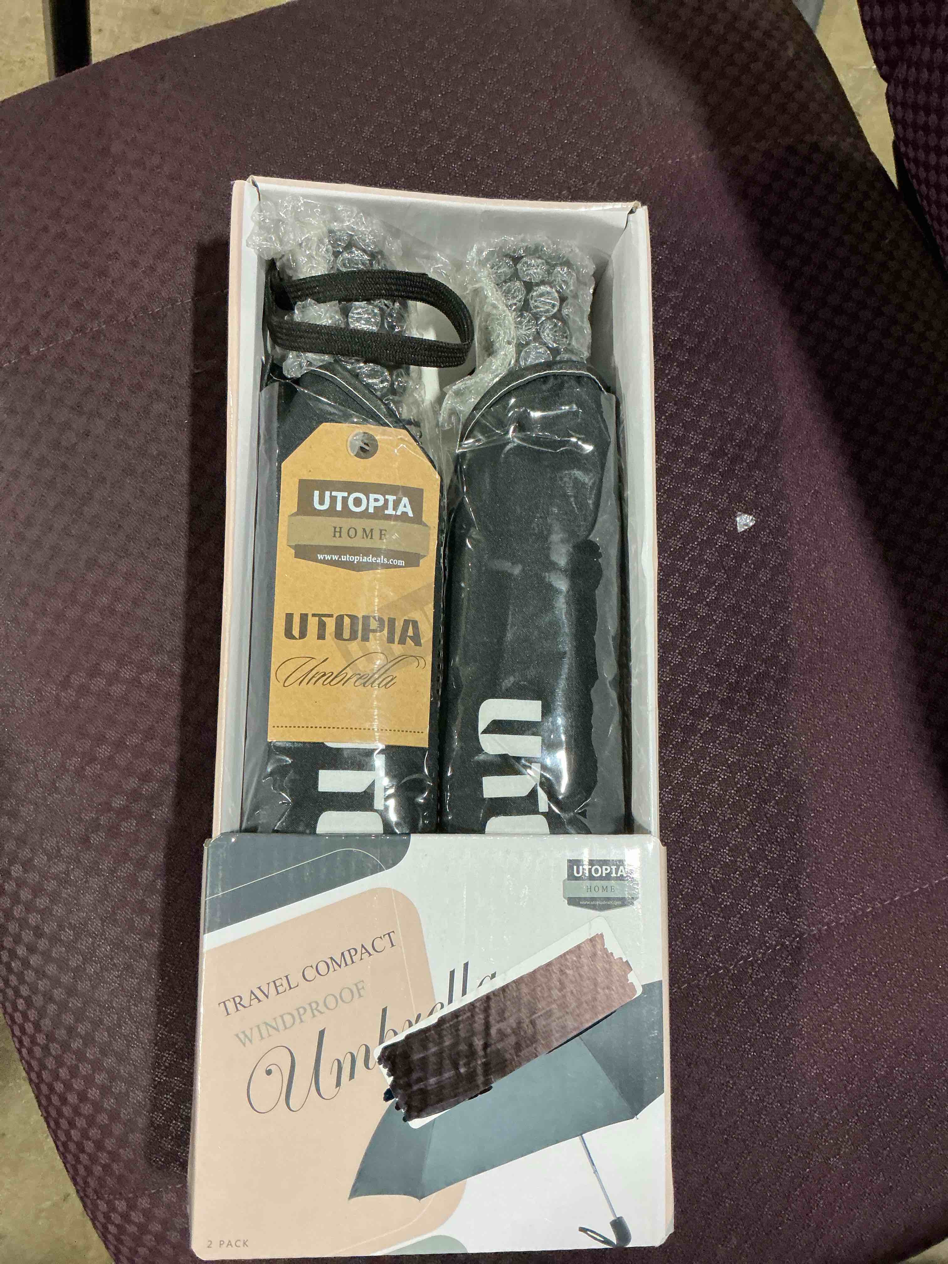 Utopia 2 pk Travel compact windproof umbrella 