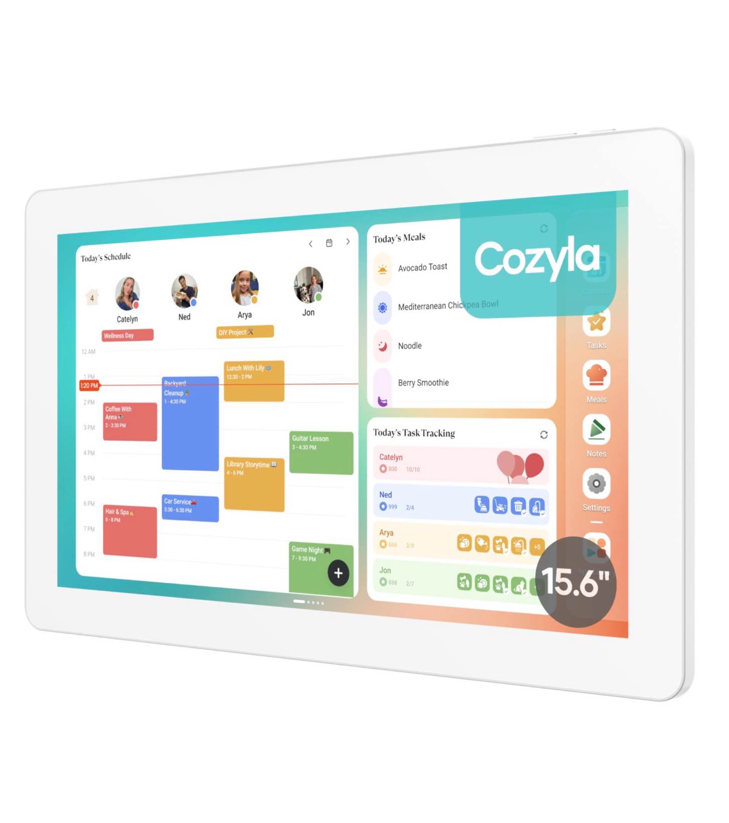 Condition photo showing Good Condition for Cozyla Digital Calendar+ 2: 15.6'' Wall Planner Touch Screen Chore Chart Customize Dashboard Smart Electronic Calendar for Family Schedules Meal Planner Support App Store with Stand White