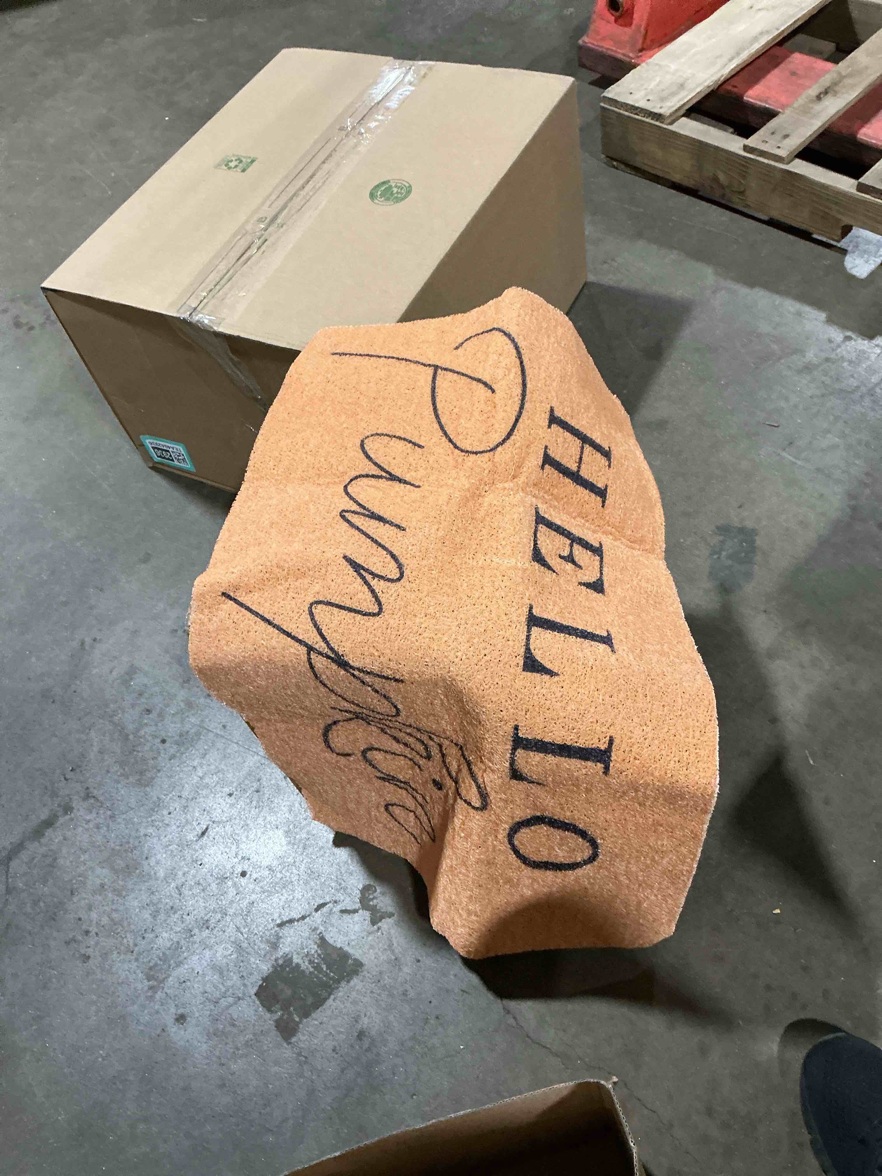 Condition photo showing Good Condition for Tinideya 2 Pcs Fall Door Mat Hello Pumpkin Welcome Non Slip Coir Mats Thanksgiving Black White Stripe Harvest Floor Layering Doormats Seasonal for Front Porch Entryway Decor(Hello Pumpkin)