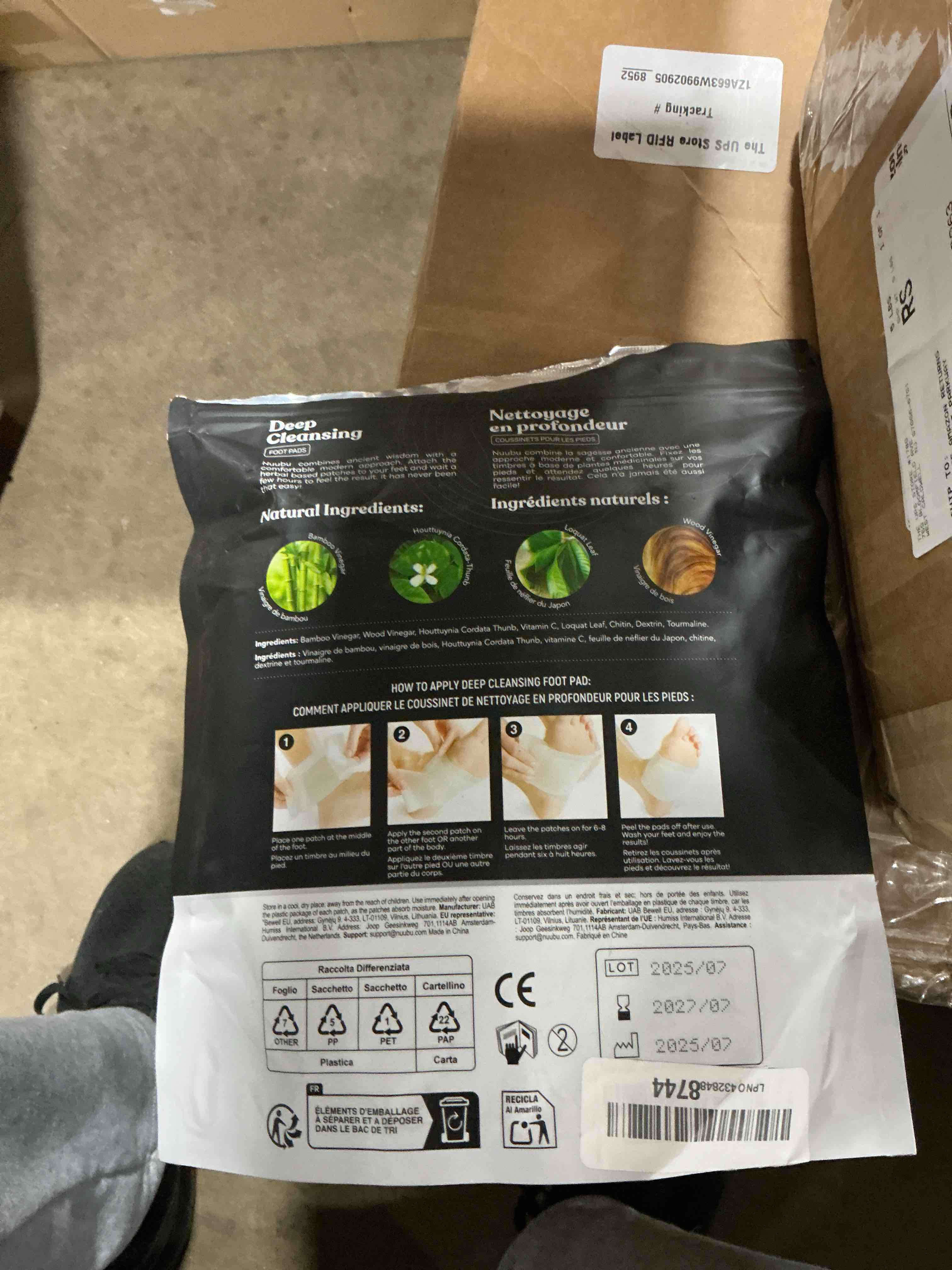 Condition photo showing As Is for nuubu Deep cleaning foot pads 30ct