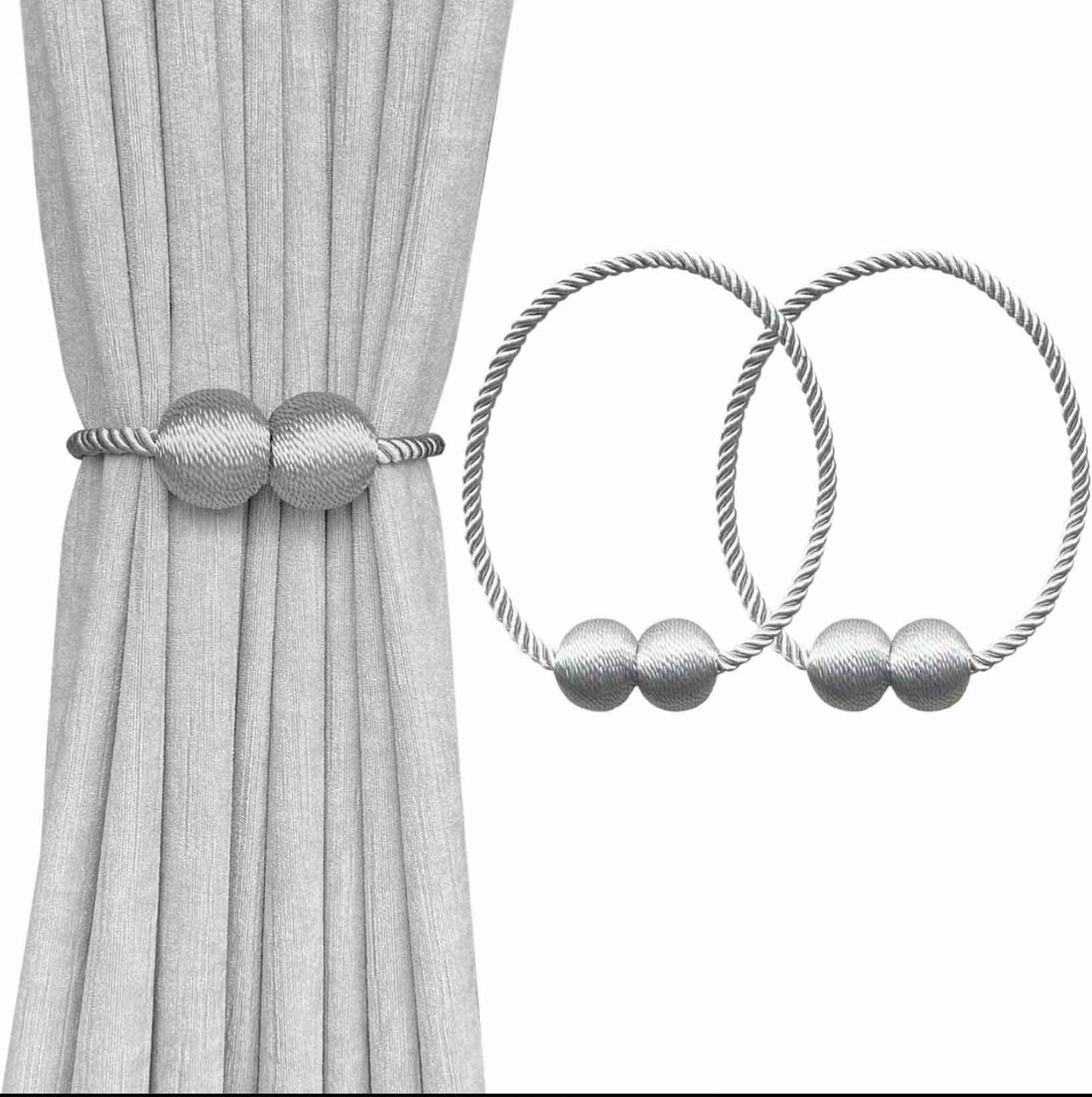 Condition photo showing Good Condition for (Similar to )2 Pack Magnetic Curtain Tiebacks, Decorative Curtain Holdbacks for Window Décor (Grey) Grey 2 Pack