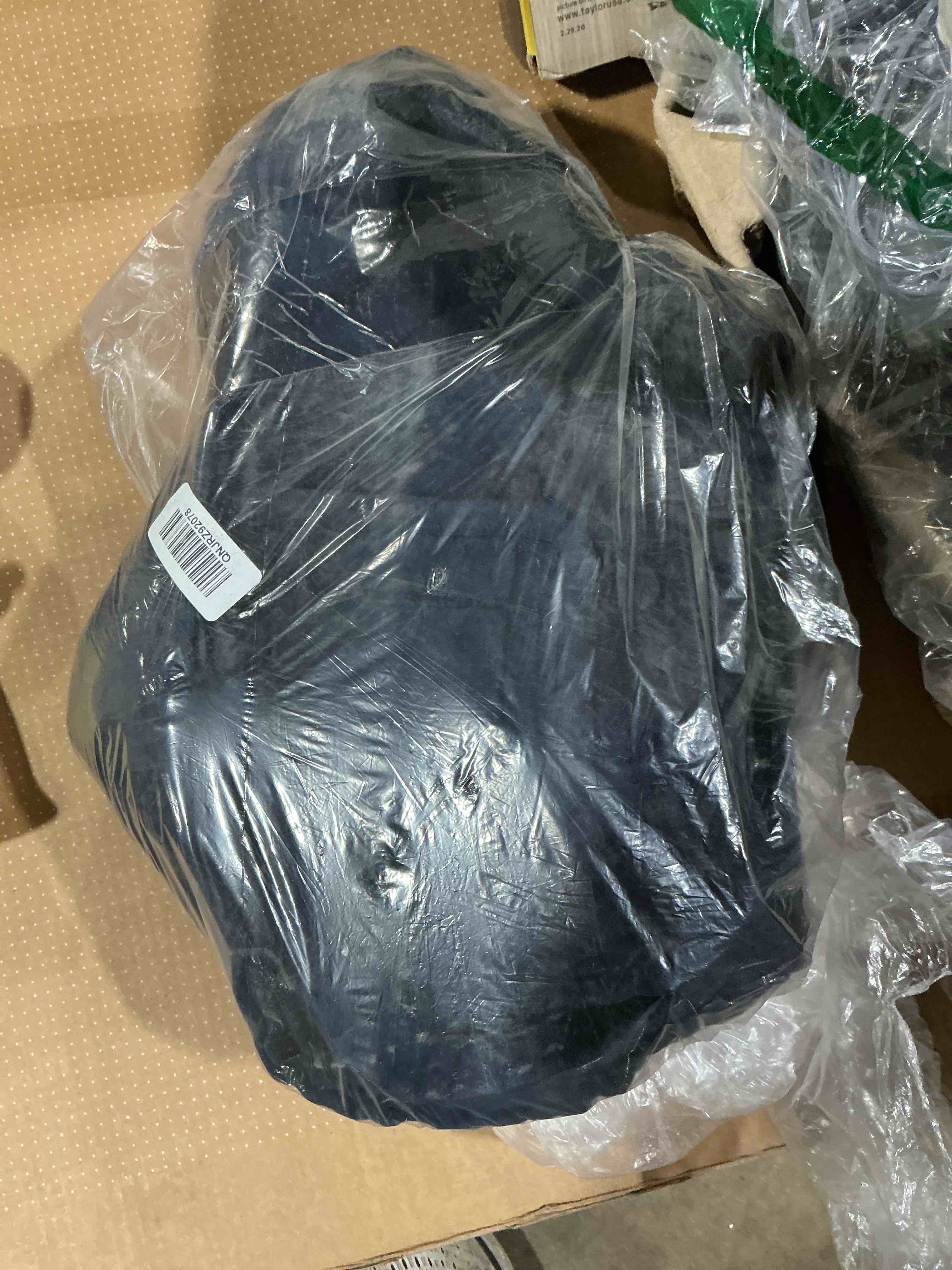 Condition photo showing As Is for European Linen Box Quilt, Navy, King/Cal King