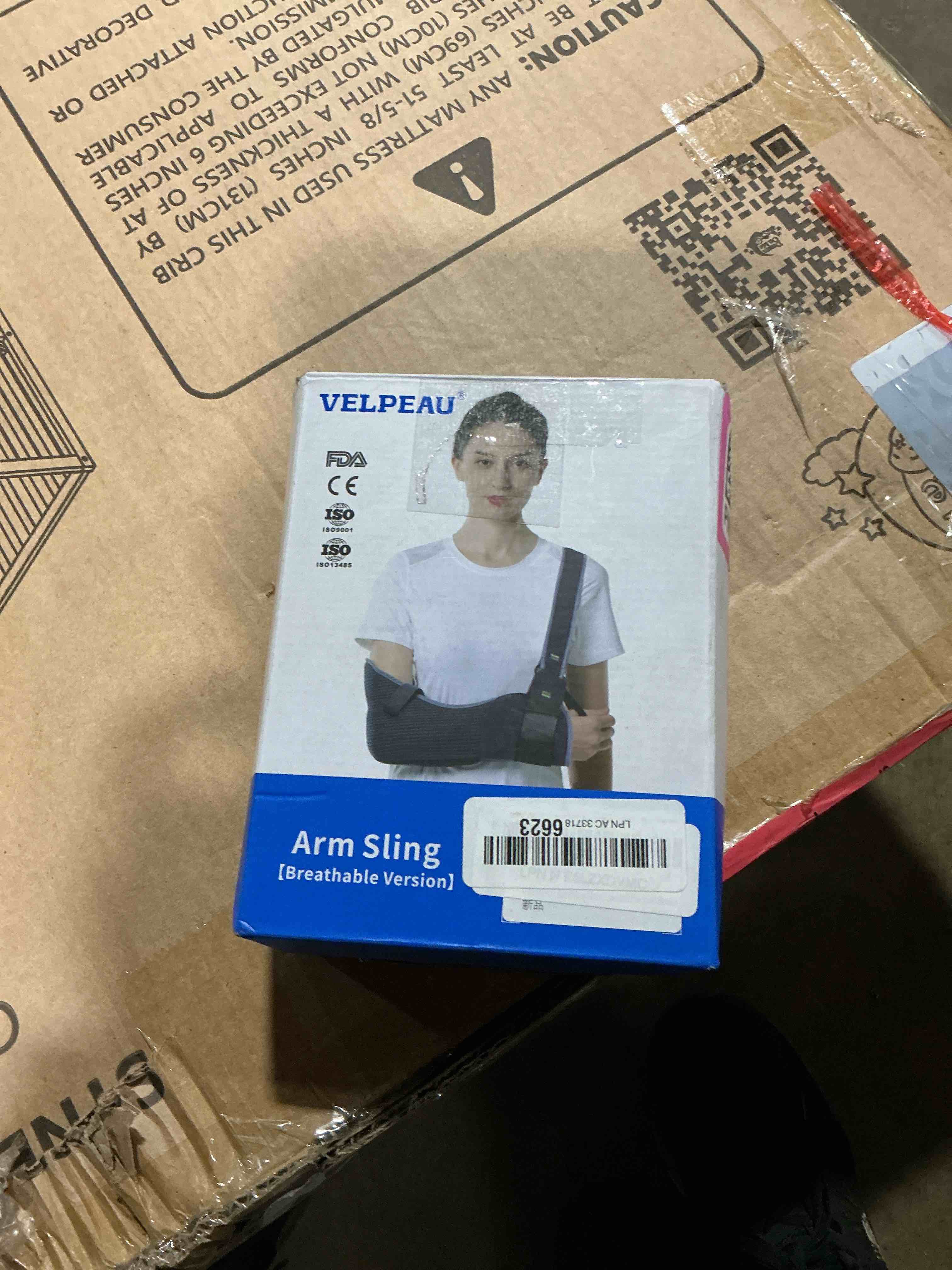 velpeau arm sling shoulder immobilizer for women and men, fit left or right arm - rotator cuff support brace -medical sling for shoulder, clavicle, elbow injury (breathable type, large: bust 33.5?-41?) large (pack of 1) breathable version